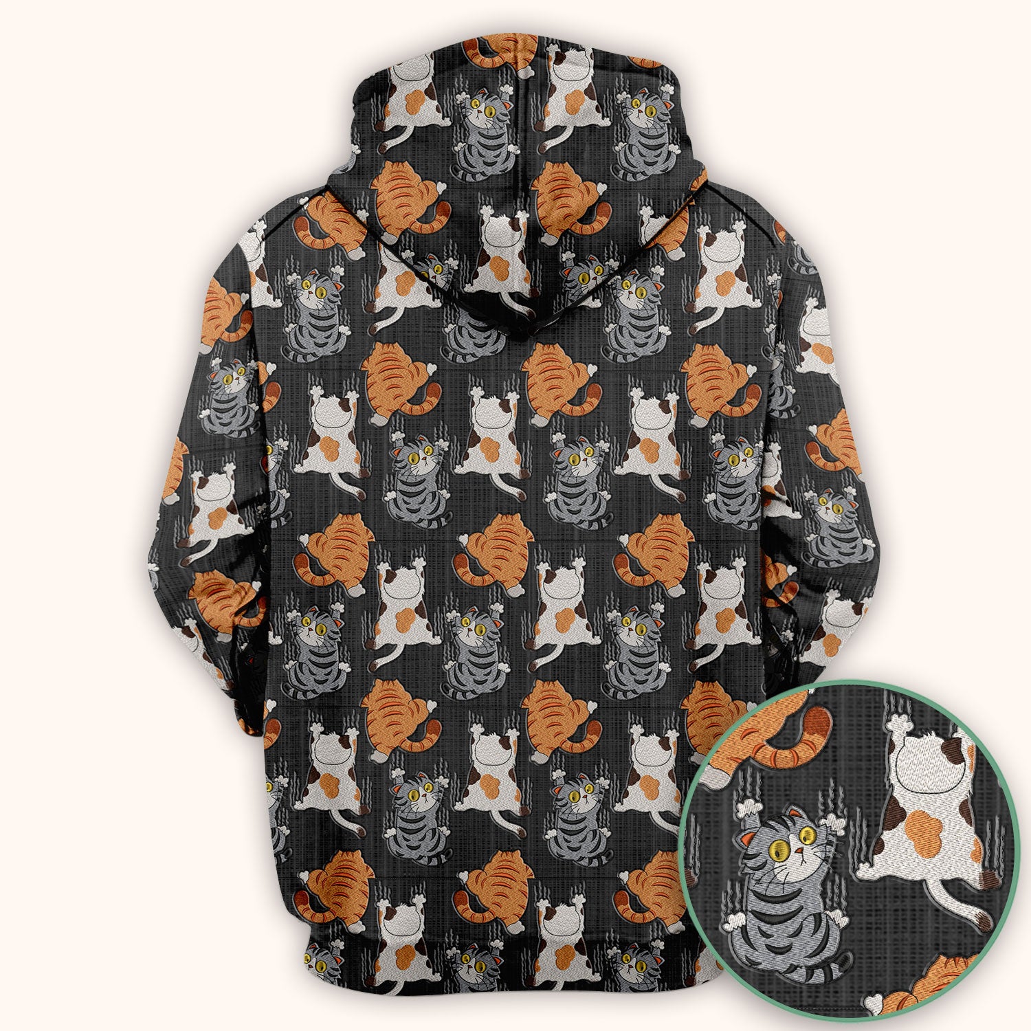 Cute Cat Pattern Nurse Scrub Top, Cats Medical Pattern Shirt, Breathable Fabrics Nursing Uniform