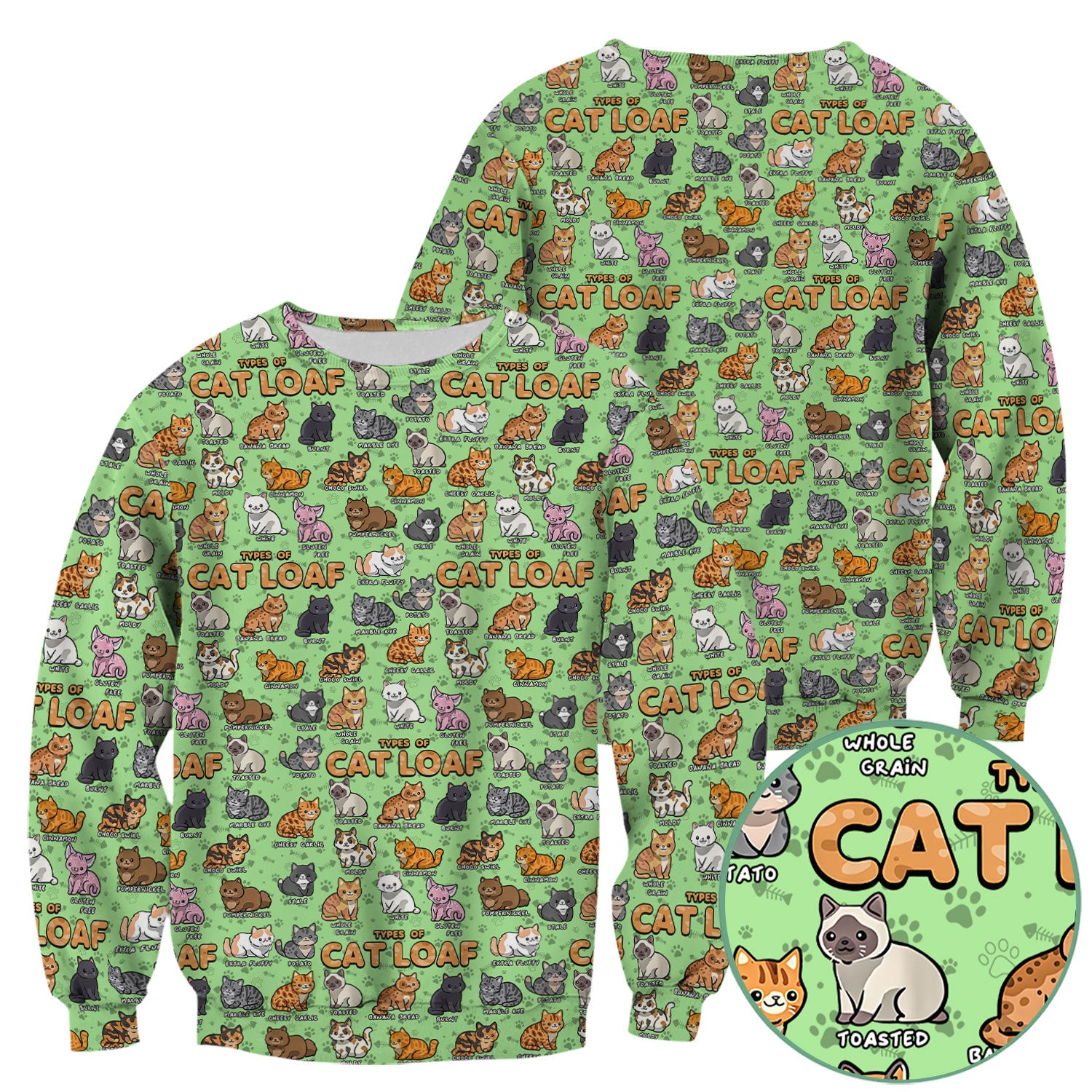 Funny Cat Loaf Nurse Scrub Top - Cute Cat Lover Medical Shirt for Women - Types of Cat Loaf RN LPN CNA Uniform Gift