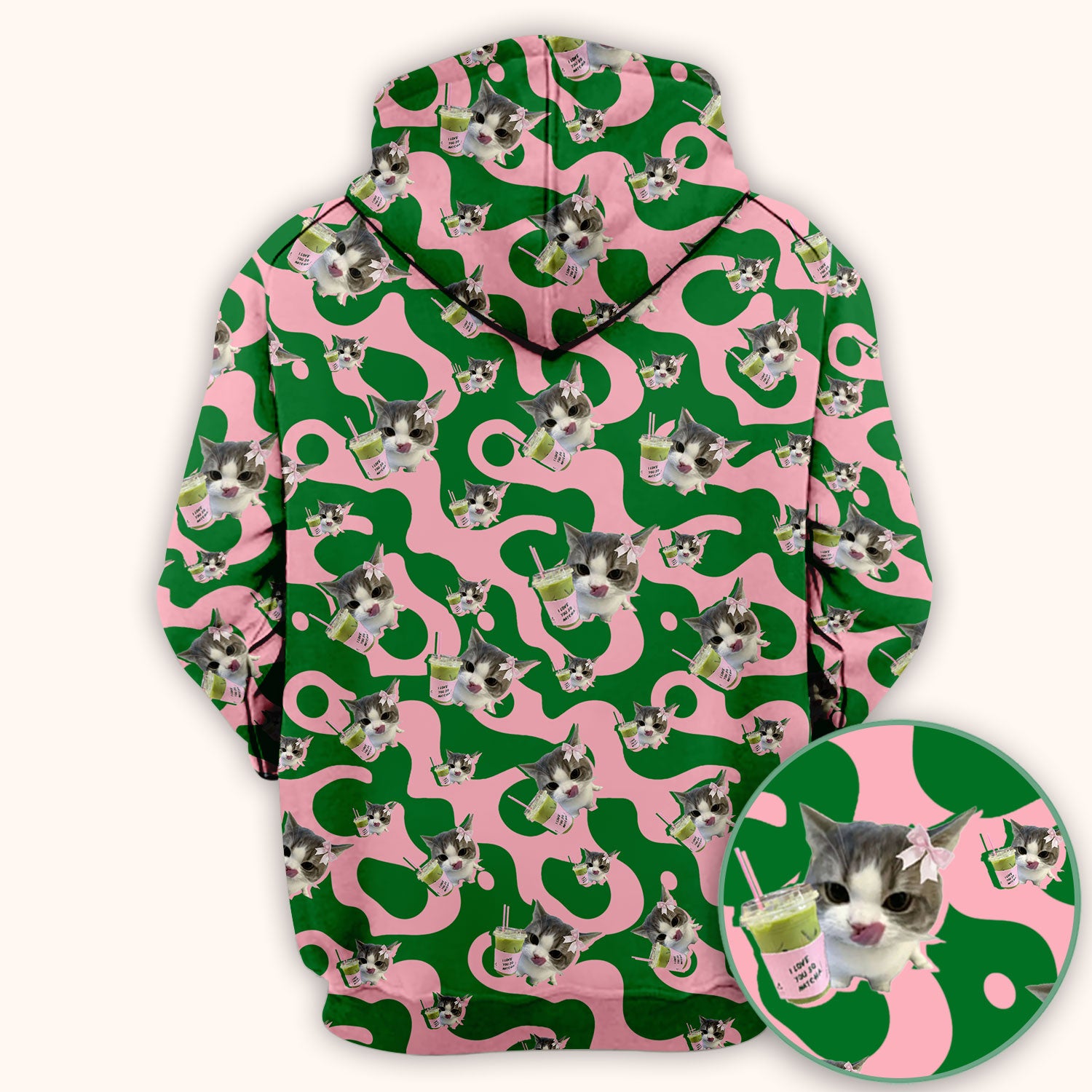 Cute Cat Matcha Nurse Scrub Top, Funny Cat I Love Matcha Medical Shirt,  Breathable Fabrics Nursing Uniform