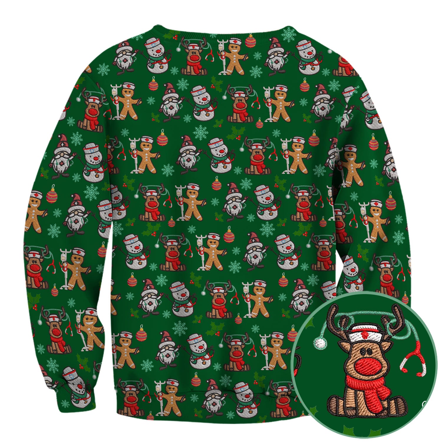 Reindeer Xmas Scrubs for Women - Gingerbread Cookies Shirts - Comfortable Scrubs for Nurses - Breathable Nursing Uniform