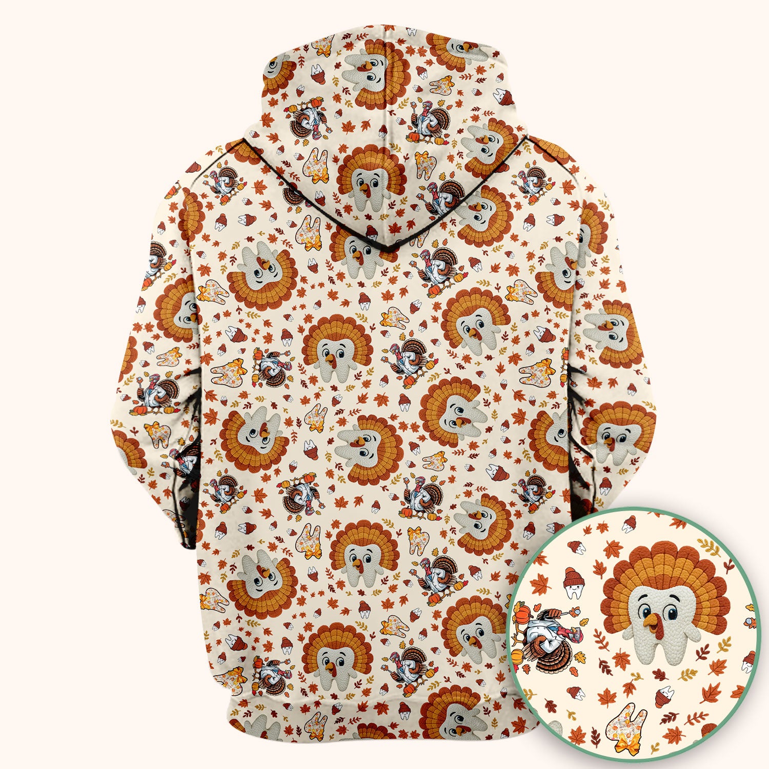 Funny Thanksgiving Tooth Scrub Top - Cute Turkey Dental Nurse Shirt - Fall Medical Uniform for Hygienists & Nurses