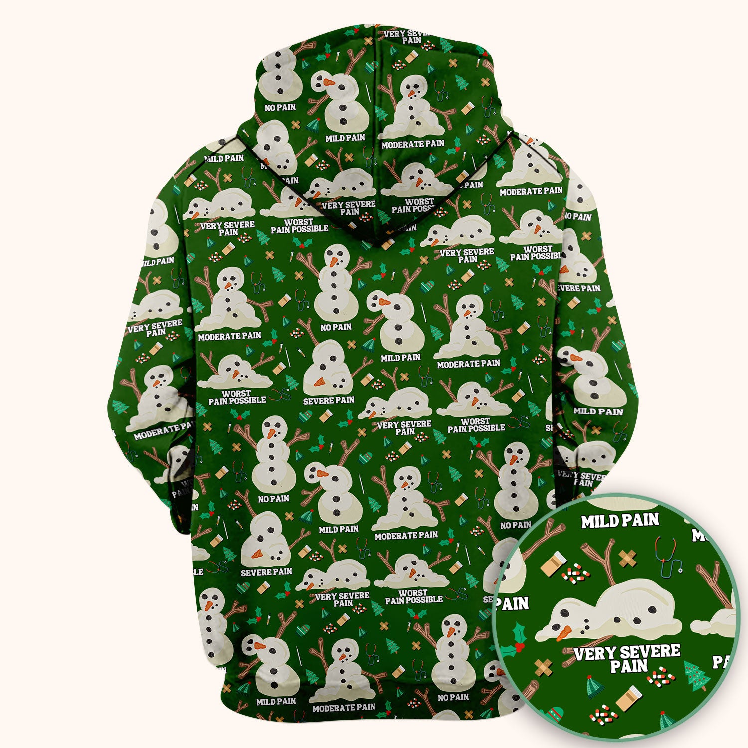Funny Snowman Pain Scale Scrub Top for Nurse - Christmas Medical Shirt for Women RN LPN CNA - Cute Winter Nursing Uniform