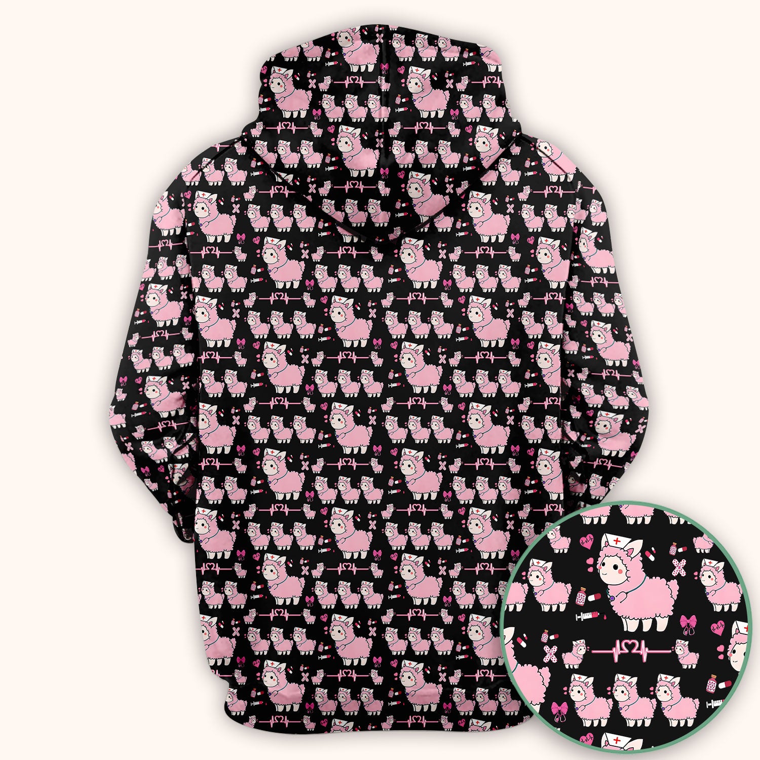 Llama Ain't Got Time For Your Drama Scrub Top, Funny Pattern Scrub Shirt, Breathable Fabrics Nursing Uniform