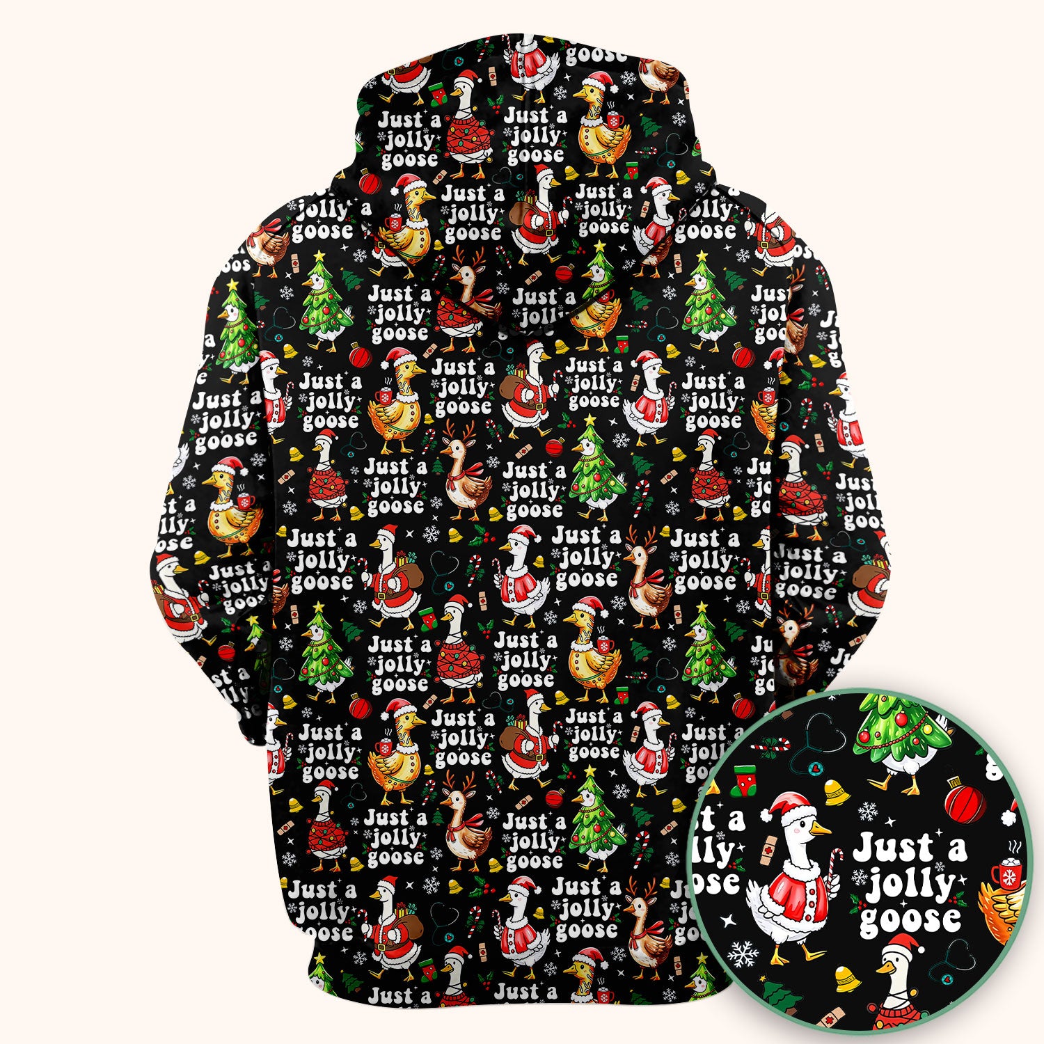 Just a Jolly Goose Funny Christmas Scrub Top - Holiday Medical Uniform for Nurse - Santa Goose Shirt Gift for Women