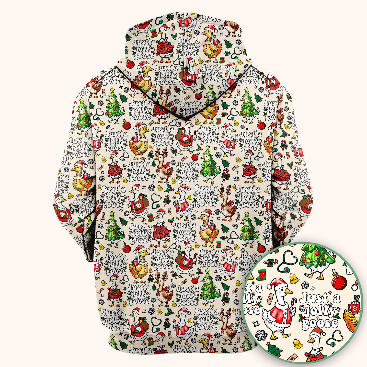 Christmas Goose Scrub Top for Nurse - Funny Jolly Holiday Medical Shirt for Women