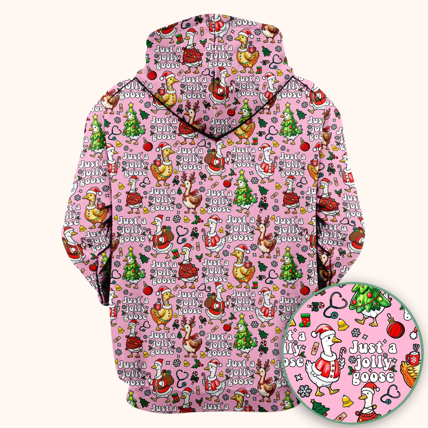Christmas Goose Scrub Top for Nurse - Funny Jolly Holiday Medical Shirt for Women
