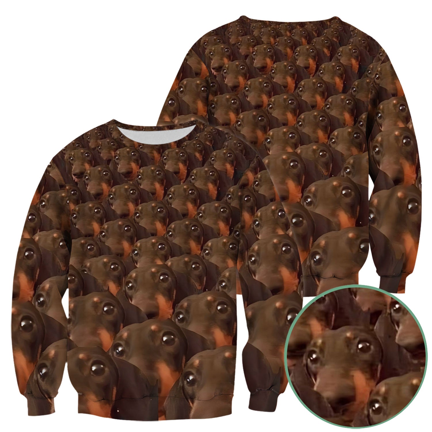 Funny Dachshund Scrub Shirt - Dog Face Print Scrub Top for Women Men - Cute Animal Scrubs Gift for Nurse, CNA, RN, Doctor