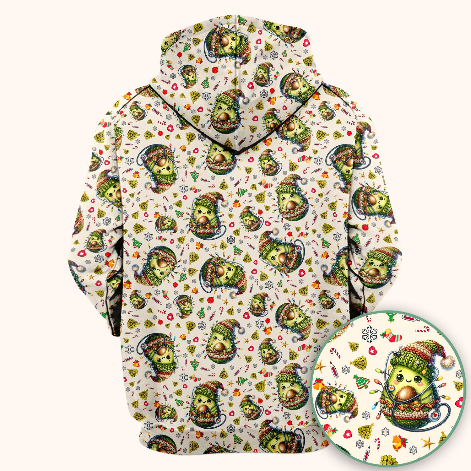 Avocado Scrub Top for Nurse - Funny Christmas Nursing Shirt - Cute Holiday Medical Uniform for Women RN LPN CNA