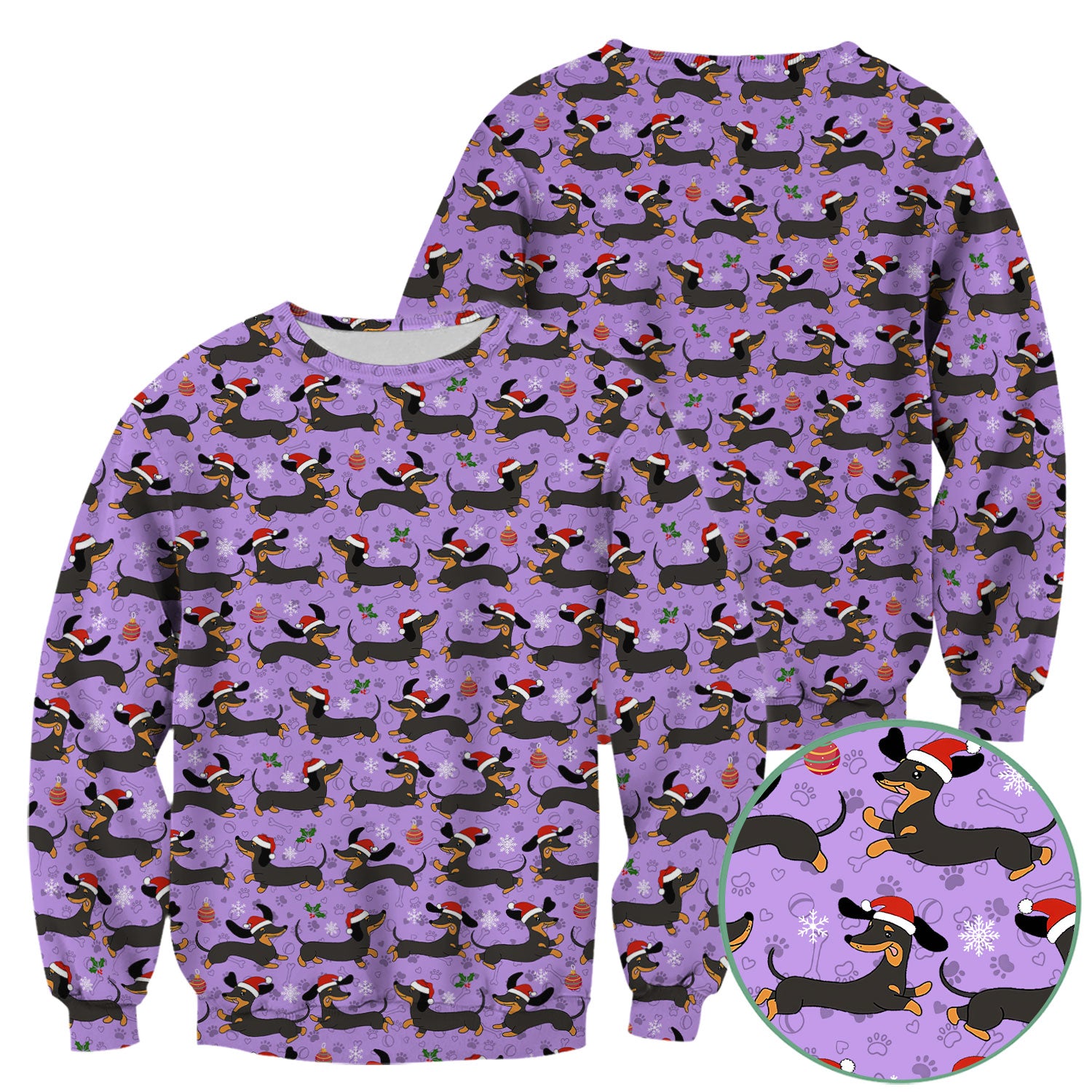 Holiday Dachshund Scrub Top - Cute Wiener Dog Santa Hat Nurse Shirt - Funny Christmas Medical Uniform RN LPN CNA Gift for Women