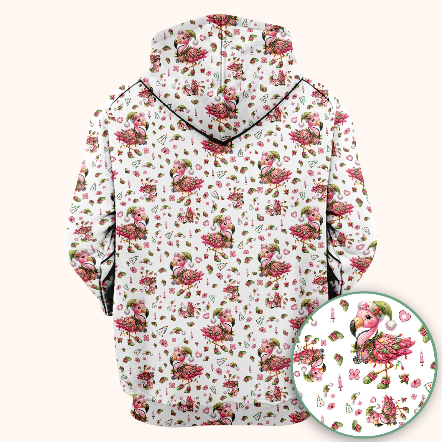 Flamingo Scrub Top for Nurse - Funny Christmas Medical Shirt - Holiday Christmas Gift for Healthcare Workers