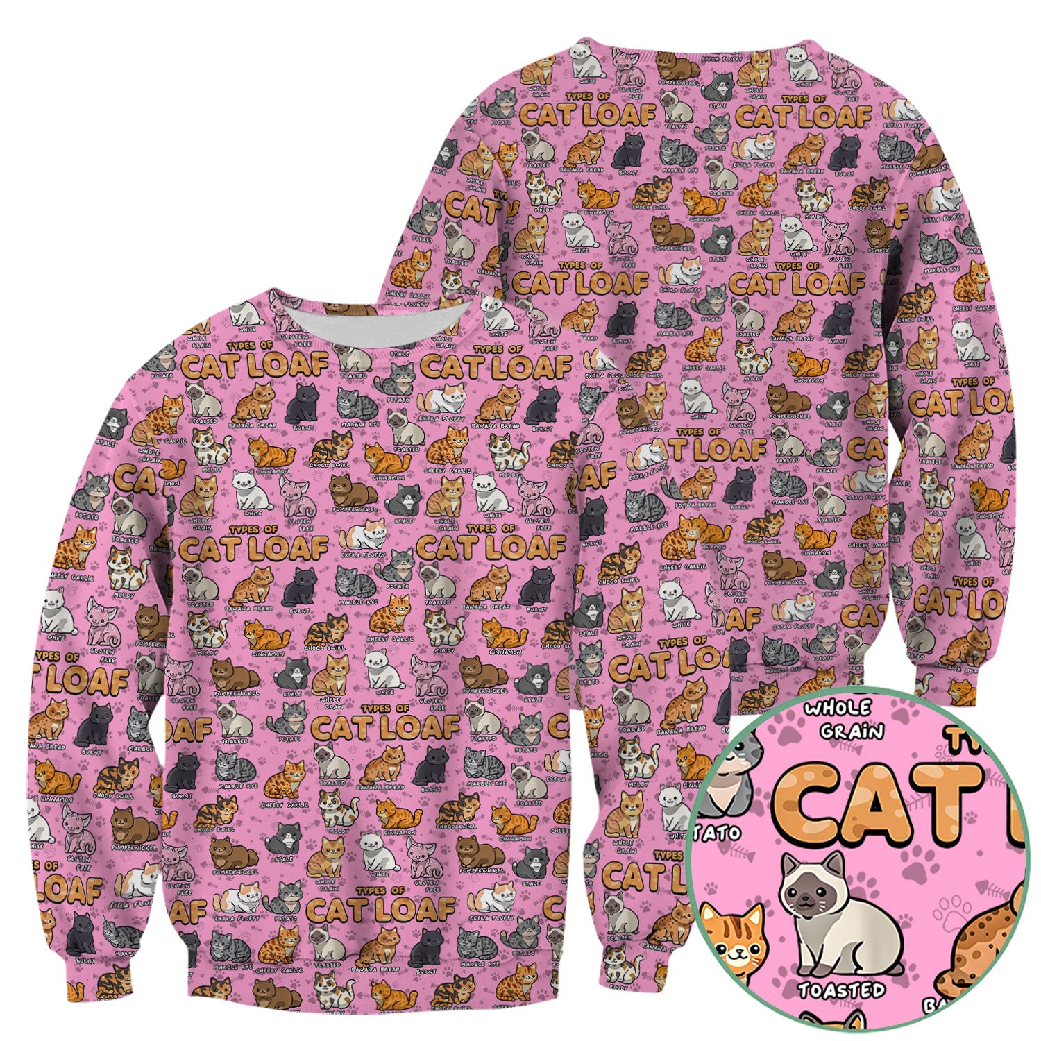 Funny Cat Loaf Scrub Top for Women - Cute Types of Cat Loaf Tee - Cat Lover Nurse Shirt Medical Uniform RN LPN CNA Gift