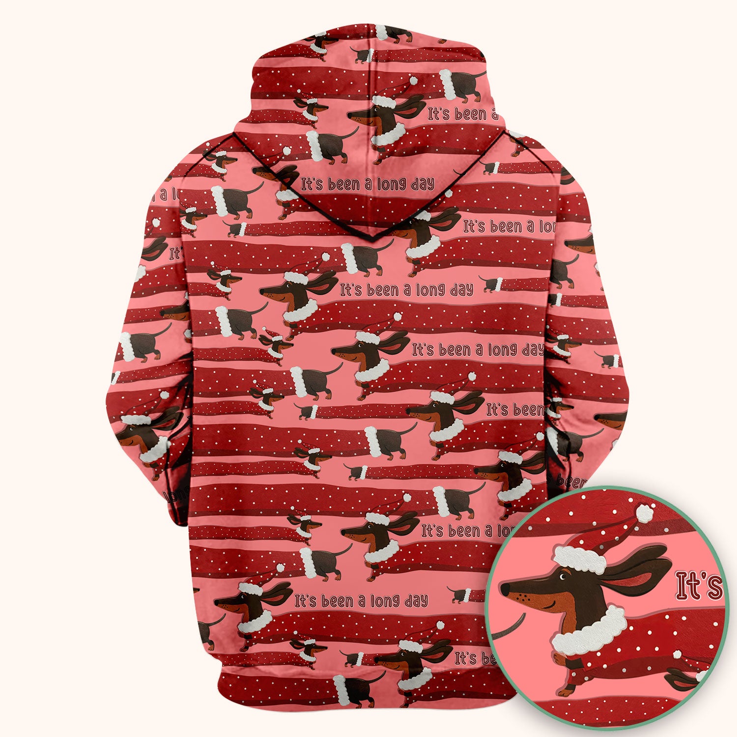 Funny Dachshund Christmas Scrub Top - It's Been a Long Day Shirt - Cute Wiener Dog Holiday Medical Uniform for Women