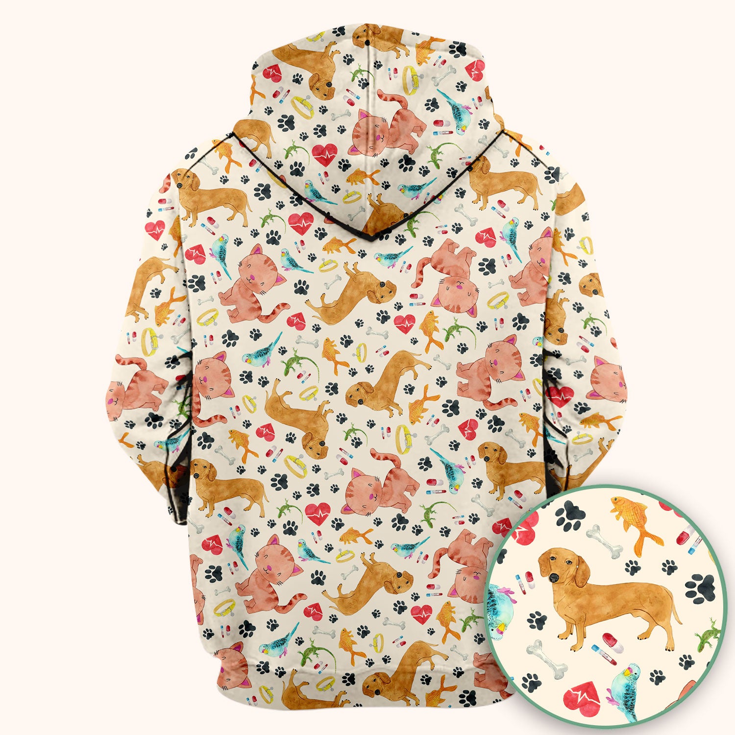 Cat Dog Veterinary Scrub Top - Cute Animal Paw Print Medical Shirt - Adorable Nurse Scrubs for Women RN CNA Vet Tech