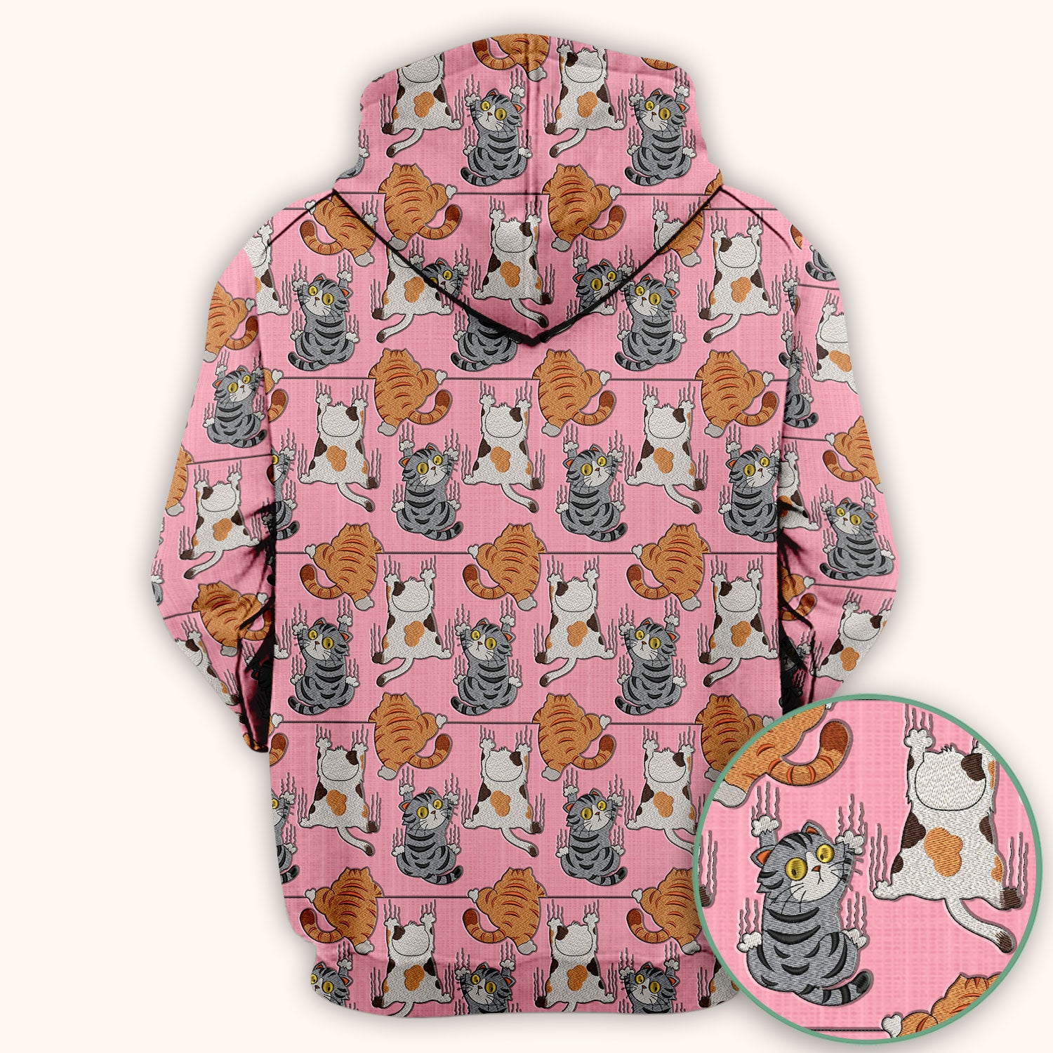 Cute Cat Pattern Nurse Scrub Top, Cats Medical Pattern Shirt, Breathable Fabrics Nursing Uniform
