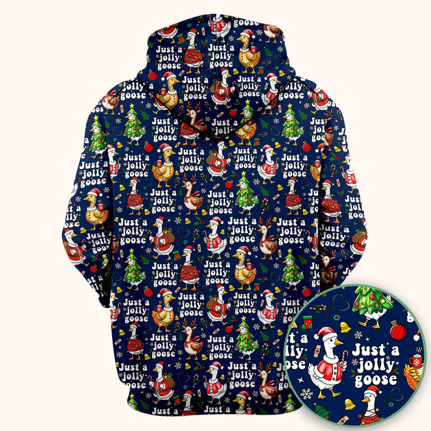 Just a Jolly Goose Funny Christmas Scrub Top - Holiday Medical Uniform for Nurse - Santa Goose Shirt Gift for Women
