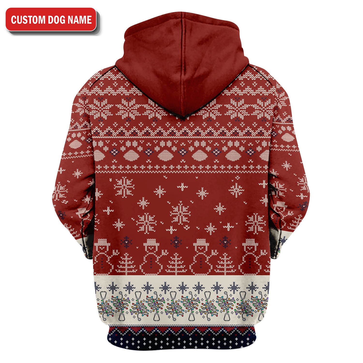 Funny Wiener Dog Christmas Ugly Scrub Top - Custom Name Dachshund Through The Snow - Cute Holiday Medical Uniform