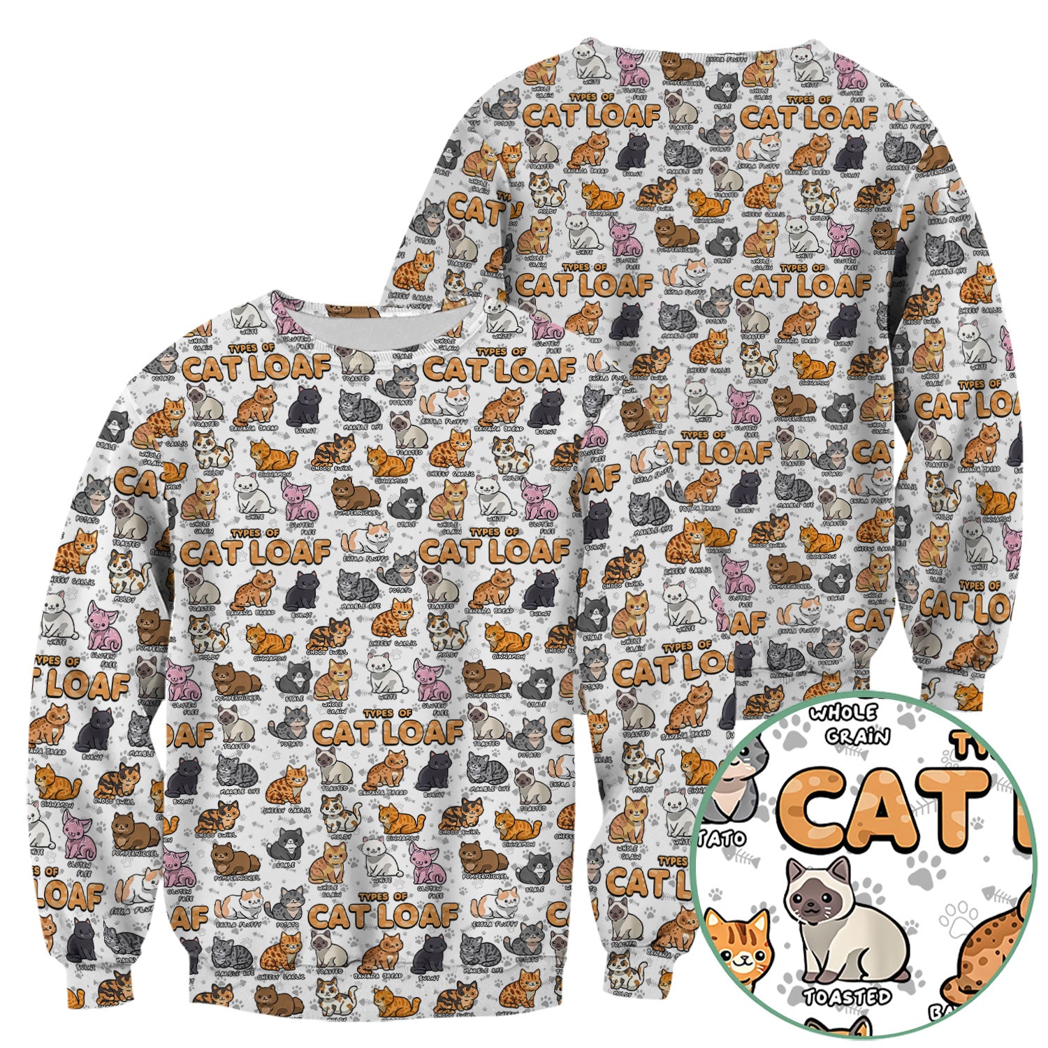 Cute Cat Scrub Top for Women - Funny Cat Loaf Print Nurse Shirt - Cat Lover Medical Uniform RN LPN CNA Gift