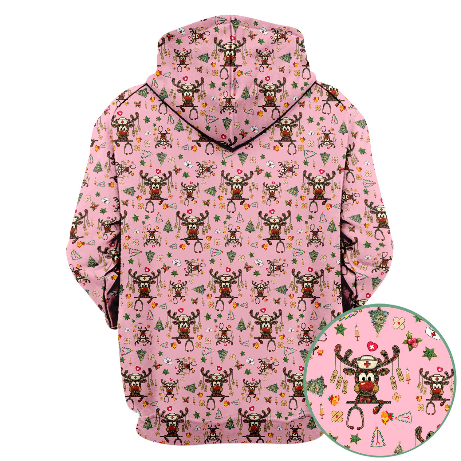 Reindeer Christmas Nurse Scrub Top - Funny Holiday Scrub Shirt - Cute Medical Uniform for Women RN LPN CNA Gift