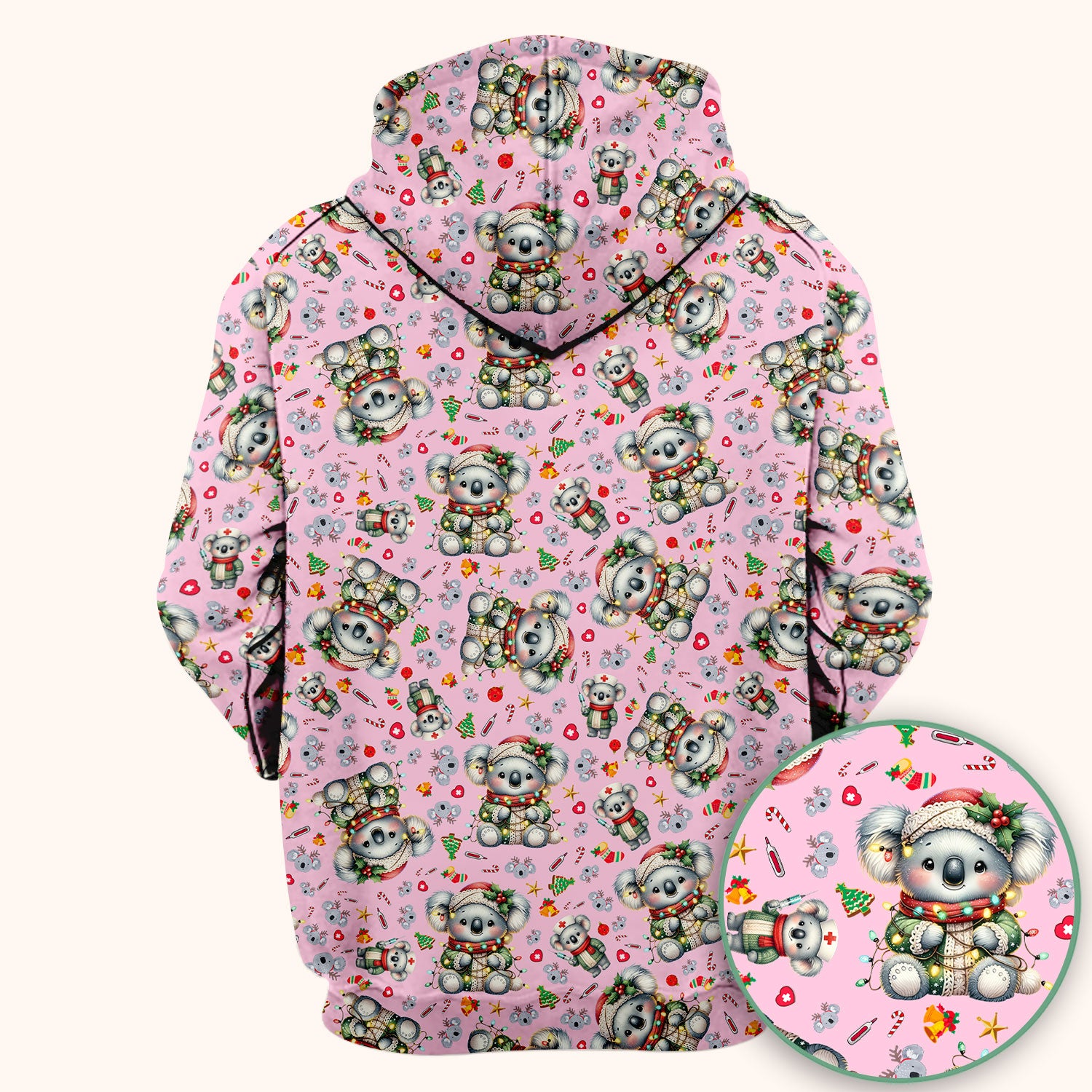 Aussie Koala Nurse Scrub Top - Cute Christmas Medical Uniform - Funny Holiday Animal Scrubs for Women