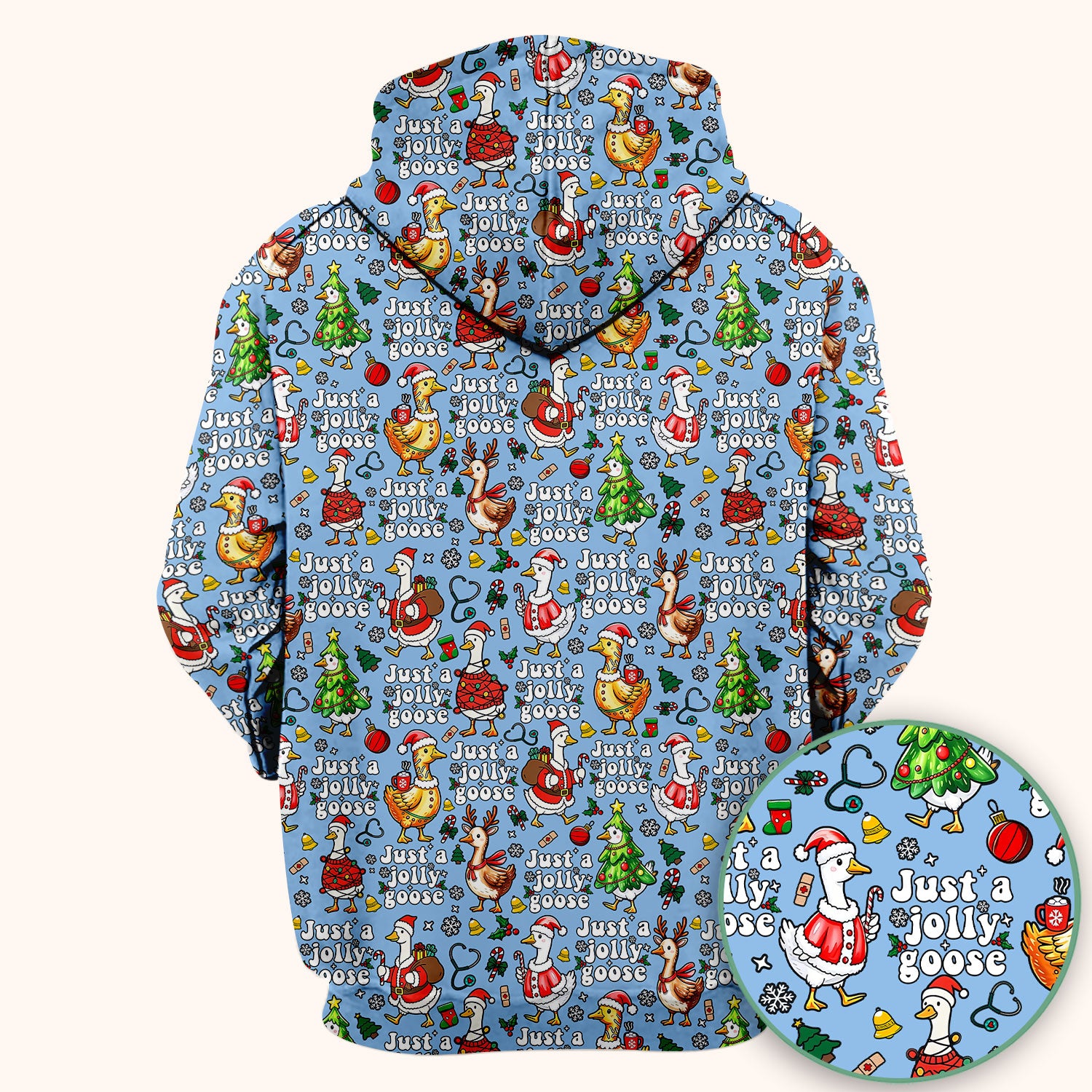 Christmas Goose Scrub Top for Nurse - Funny Jolly Holiday Medical Shirt for Women