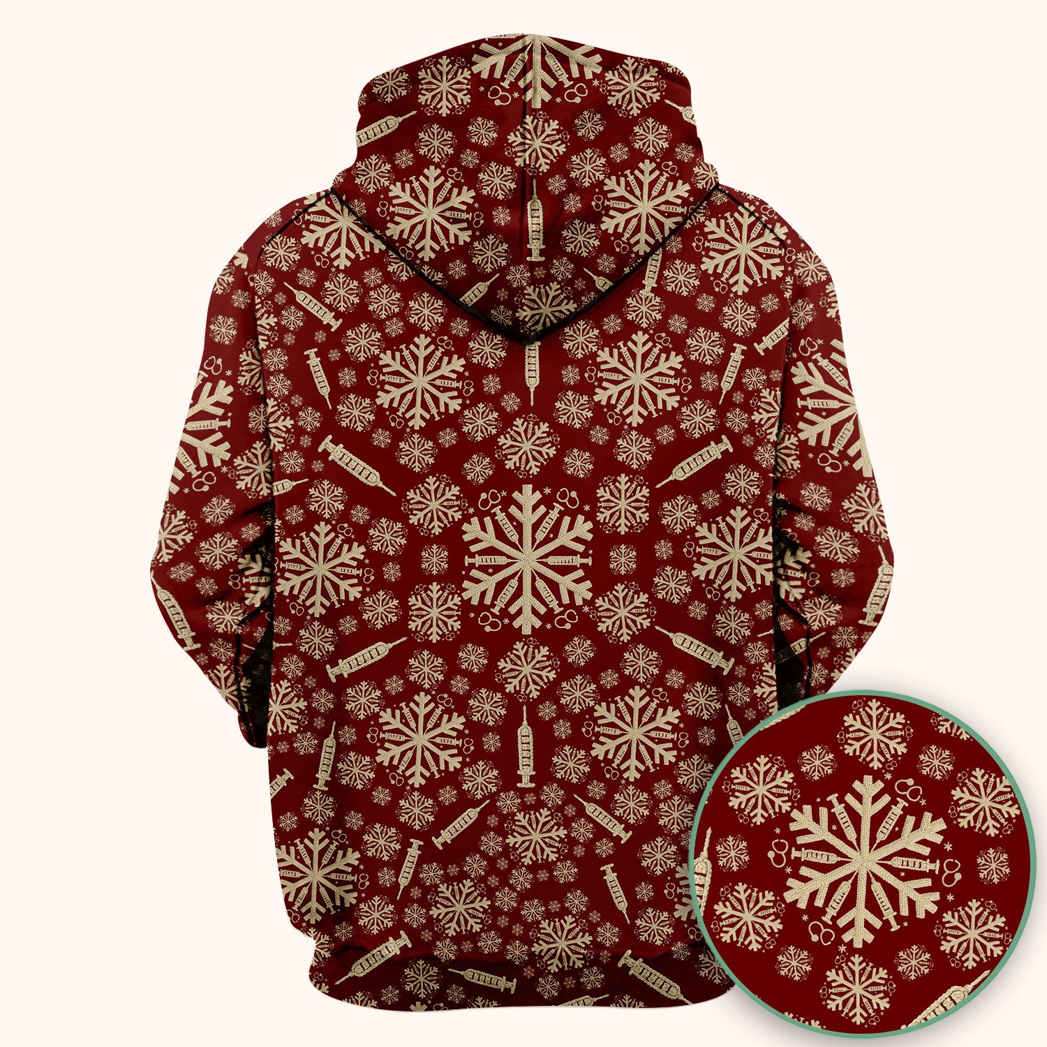 Snowflake Syringe Scrubs for Women - Festive Medical Top - Funny Christmas Scrub Shirt for Nurse - Holiday Gift