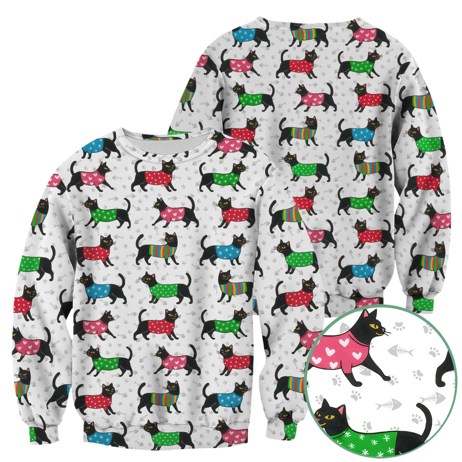 Cute Cat Scrub Top - Black Kitty Print Nurse Shirt - Fun Animal Medical Scrubs Gift for Women CNA RN Doctor