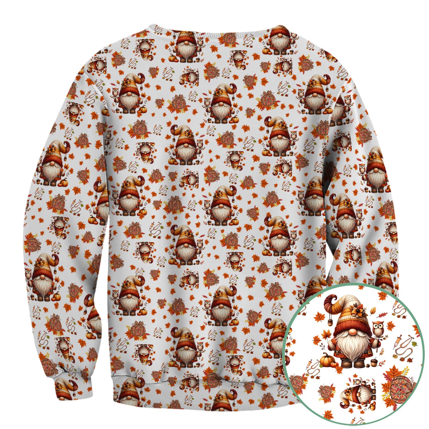 Autumn Leaves Pumpkin Scrubs for Women - Comfortable Scrubs for Nurses - Breathable Fabrics Nursing Uniform