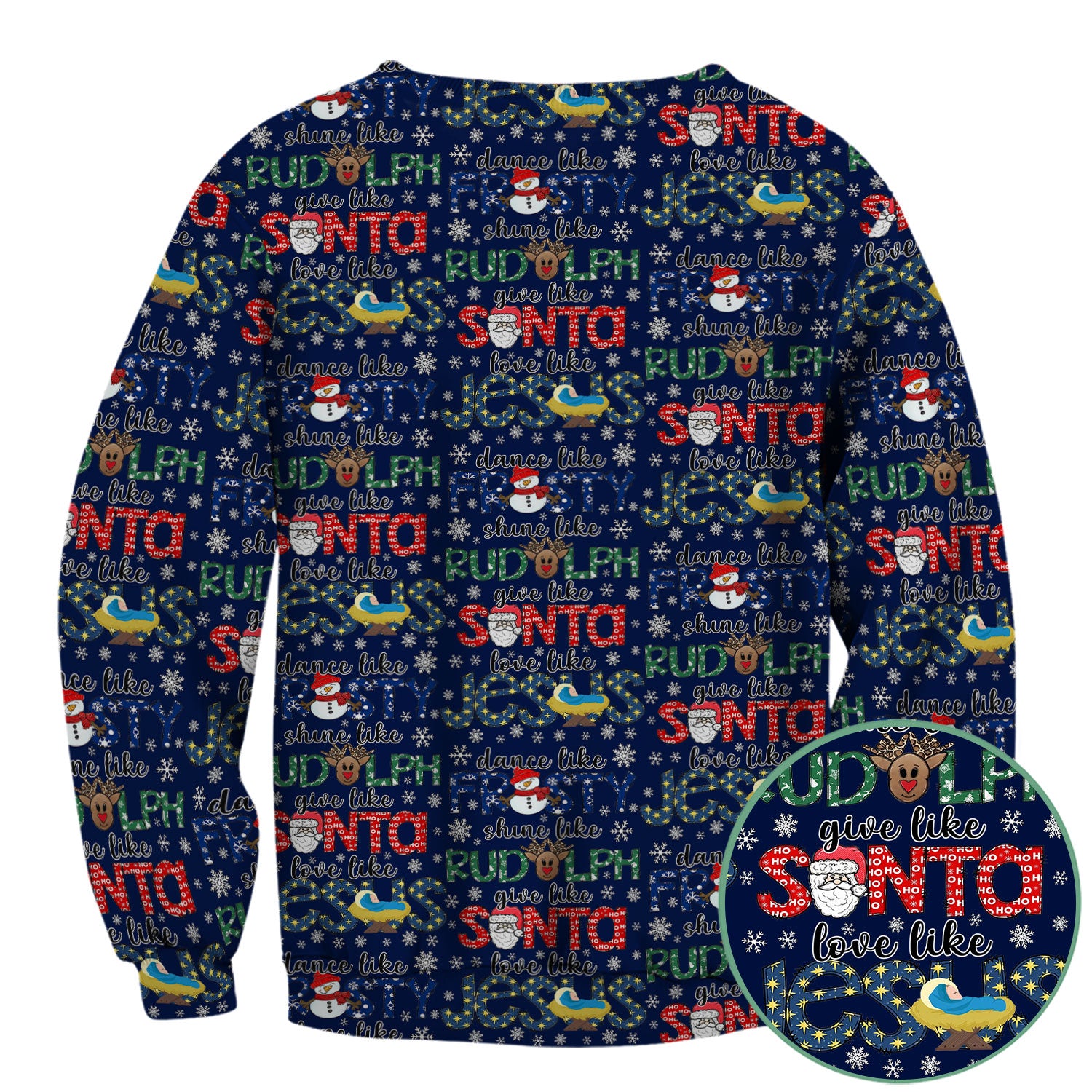 Xmas Rudolph Comfortable Scrubs for Nurses - God Santa Shirt - Breathable Fabrics Nursing Uniform Gift for RN CNA LPN