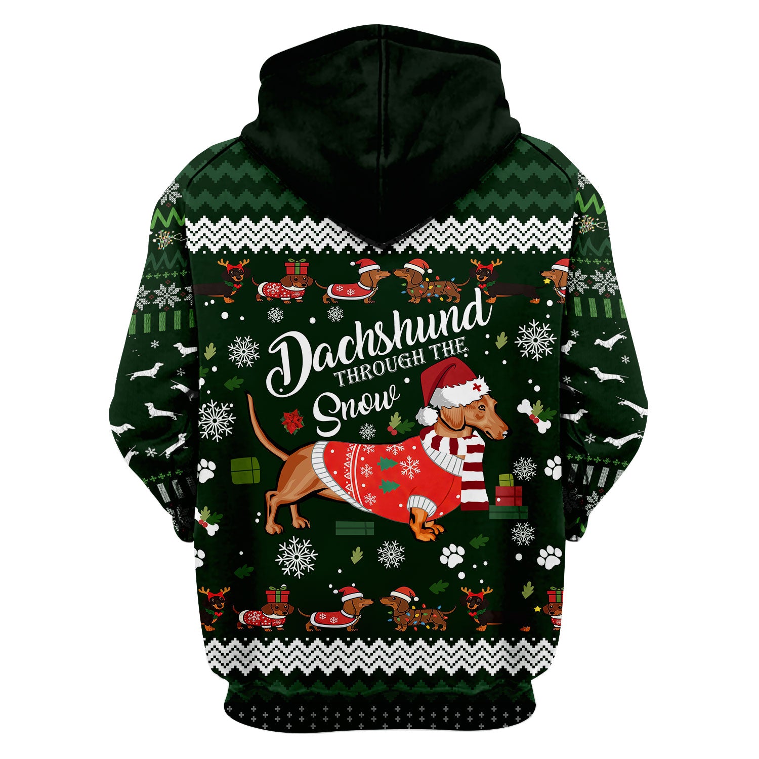 Dachshund Through the Snow - Funny Christmas Scrub Top - Wiener Dog Lover Gift - Holiday Medical Uniform