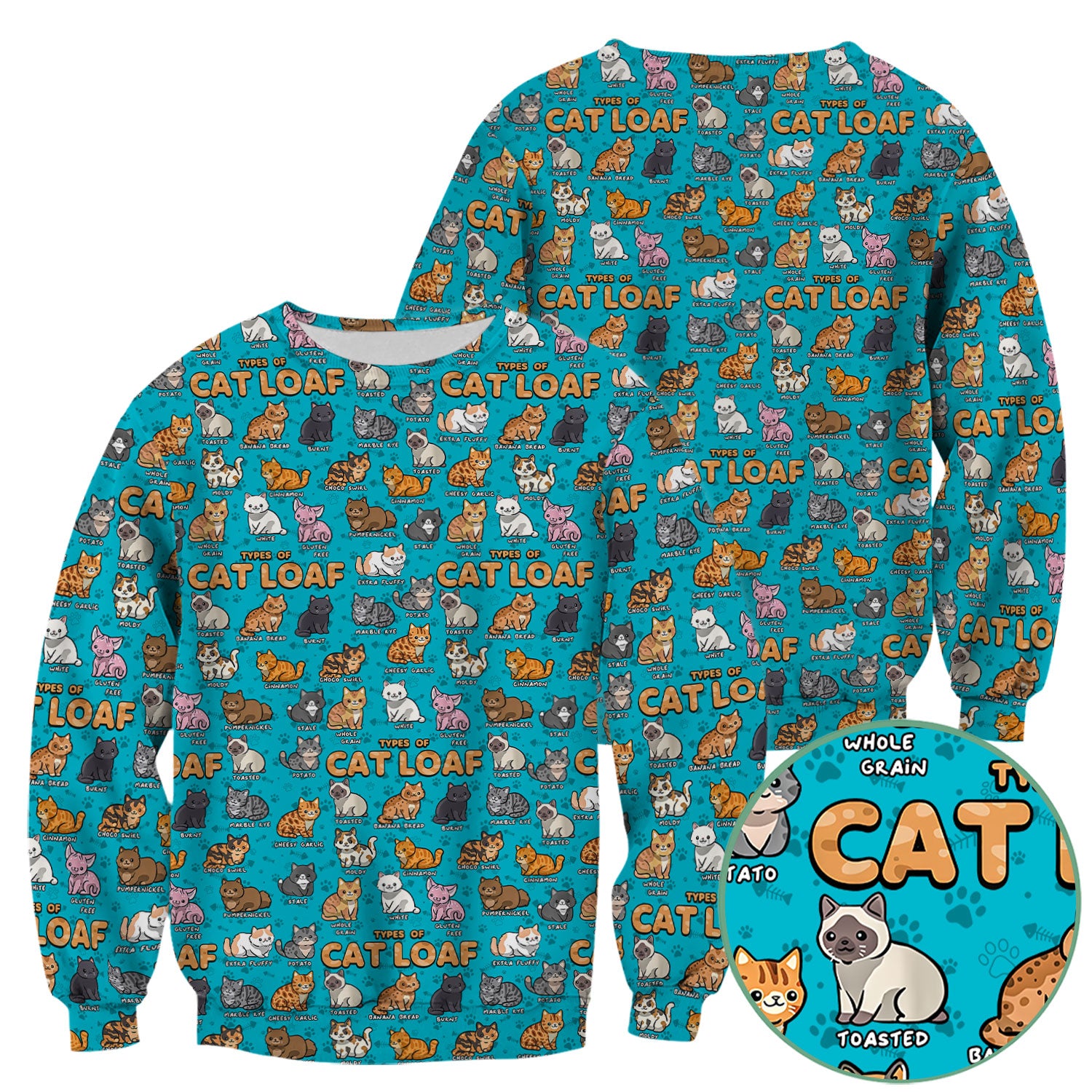 Cute Cat Scrub Top for Women - Funny Cat Loaf Print Nurse Shirt - Cat Lover Medical Uniform RN LPN CNA Gift