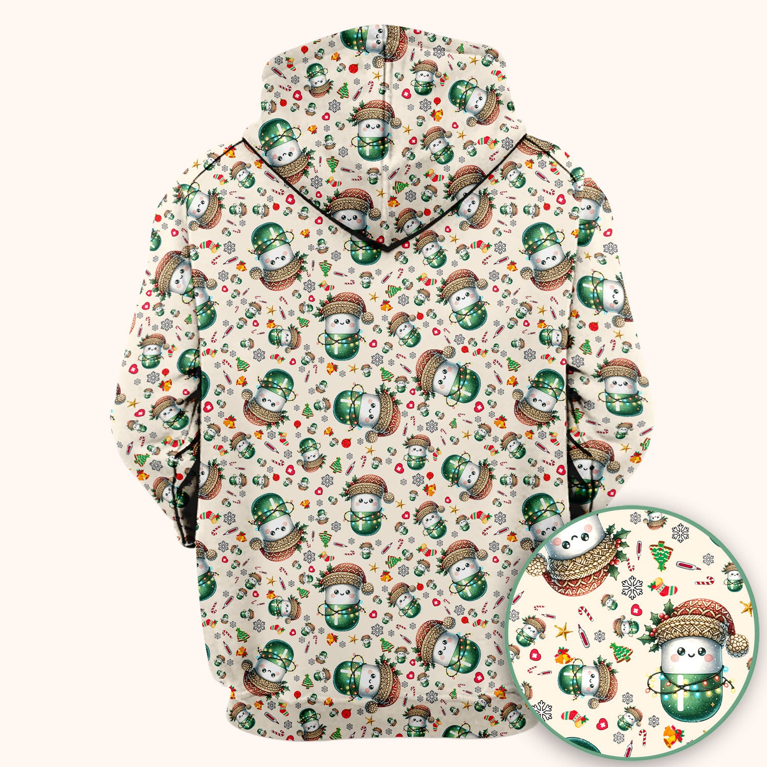 Pharmacy Tech Christmas Scrub Top – Cute Green Snowman Print Nurse Outfit – Funny Holiday Medical Uniform for Pharmacists