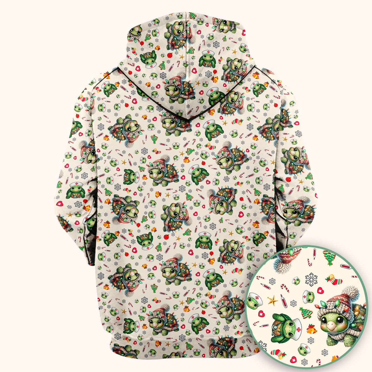 Christmas Turtle Scrub Top - Cute Funny Nurse Shirt - Holiday Medical Uniform for Women RN LPN CNA Gift Idea