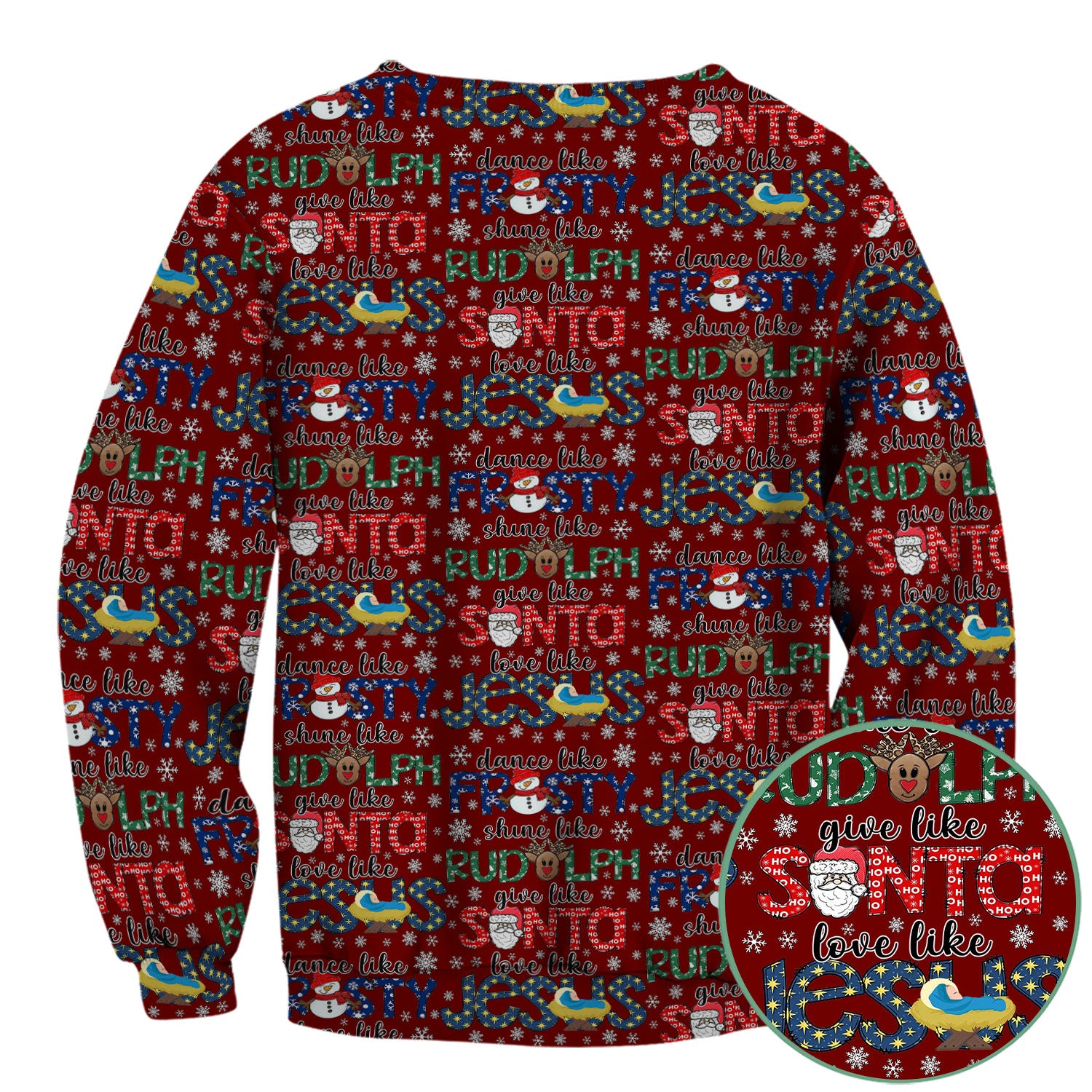 Xmas Rudolph Comfortable Scrubs for Nurses - God Santa Shirt - Breathable Fabrics Nursing Uniform Gift for RN CNA LPN
