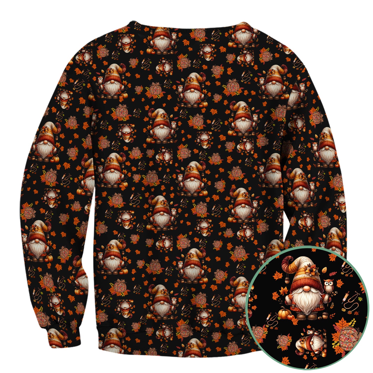 Autumn Leaves Pumpkin Scrubs for Women - Comfortable Scrubs for Nurses - Breathable Fabrics Nursing Uniform