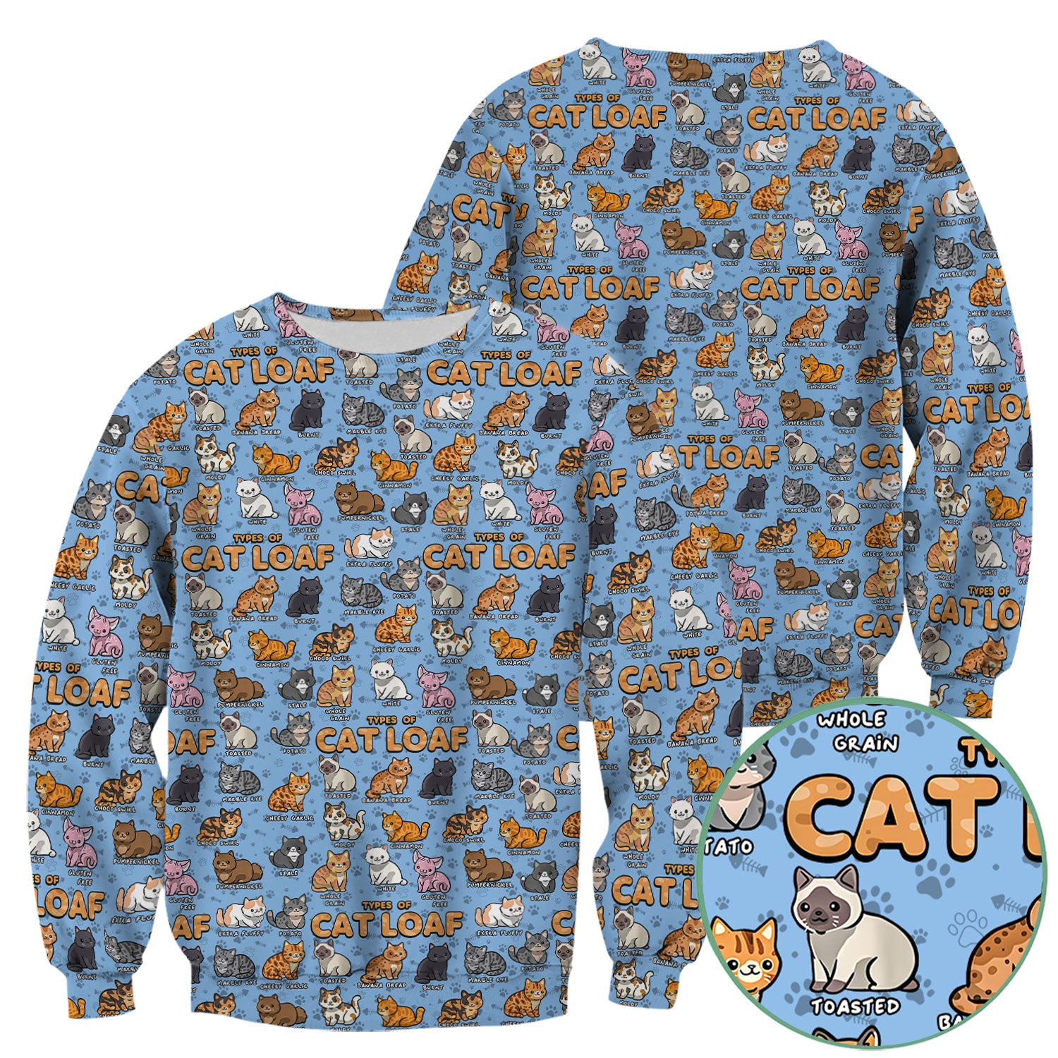 Funny Cat Loaf Scrub Top for Women - Cute Types of Cat Loaf Tee - Cat Lover Nurse Shirt Medical Uniform RN LPN CNA Gift