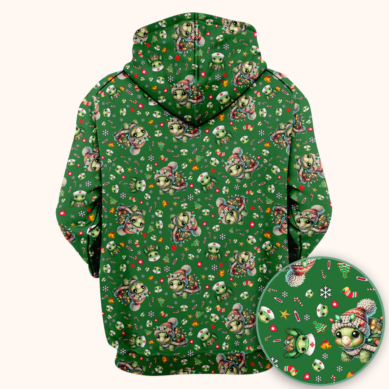 Christmas Turtle Scrub Top - Cute Funny Nurse Shirt - Holiday Medical Uniform for Women RN LPN CNA Gift Idea