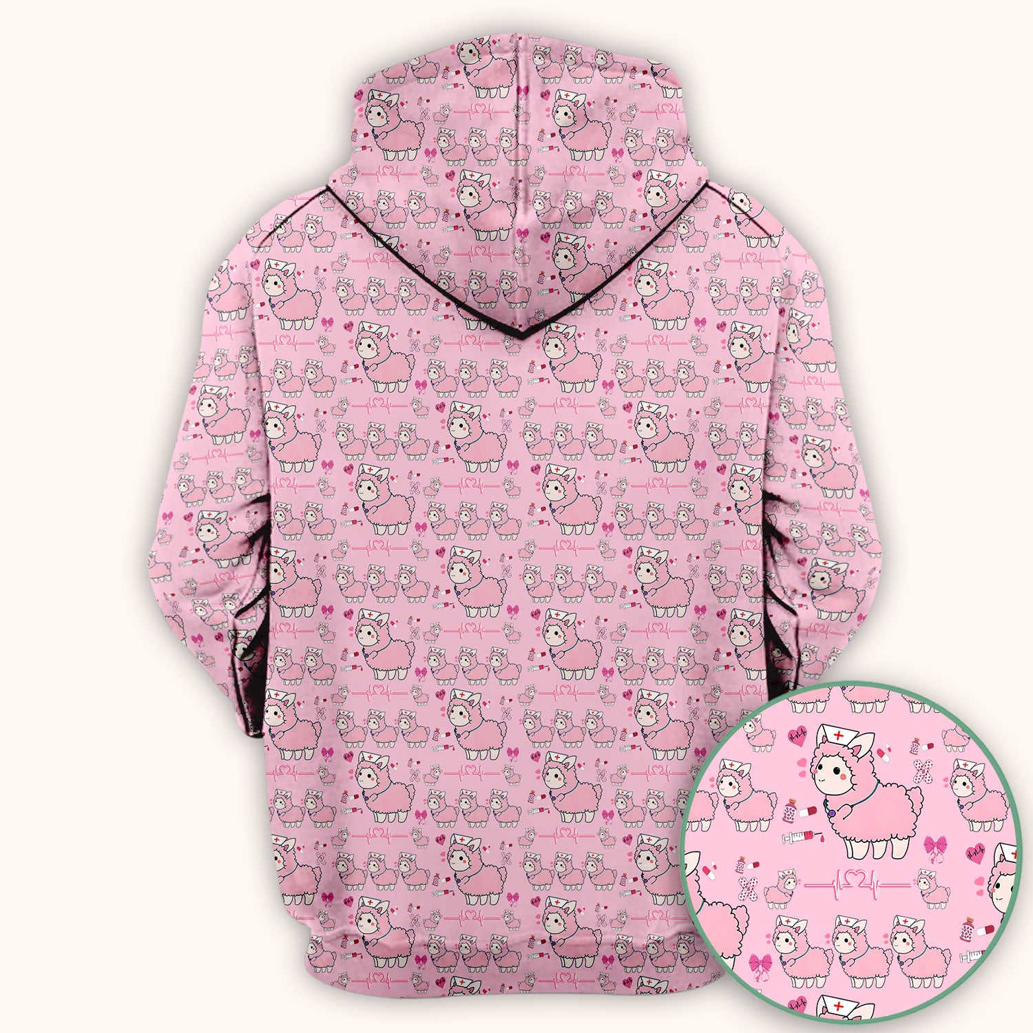 Llama Ain't Got Time For Your Drama Scrub Top, Funny Pattern Scrub Shirt, Breathable Fabrics Nursing Uniform