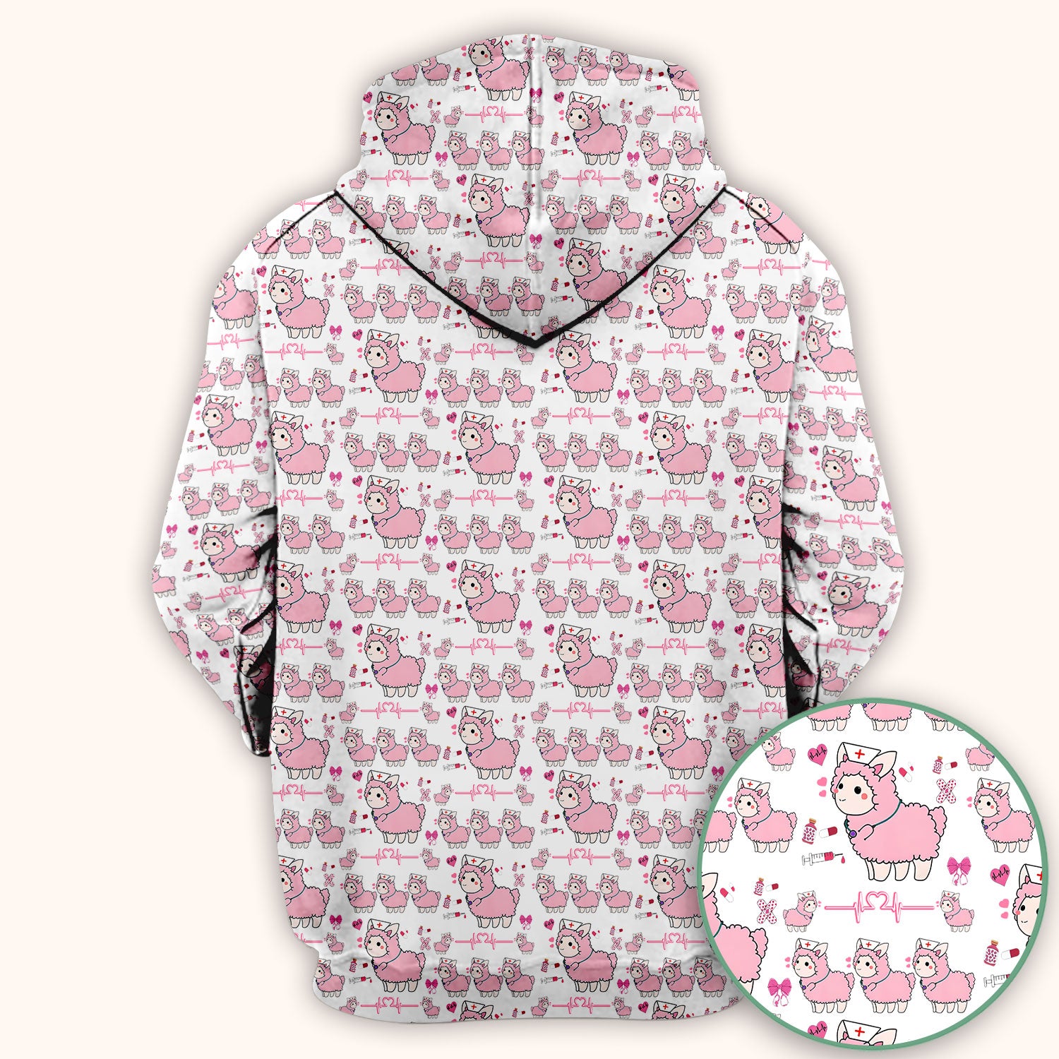 Llama Ain't Got Time For Your Drama Scrub Top, Funny Pattern Scrub Shirt, Breathable Fabrics Nursing Uniform