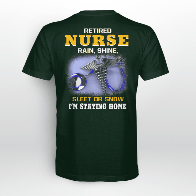 Personalized Funny Retired Nurse  – Stethoscope and Caduceus Design – Relaxed Gift for RN LPN CNA Healthcare Workers - Multiple Color Options