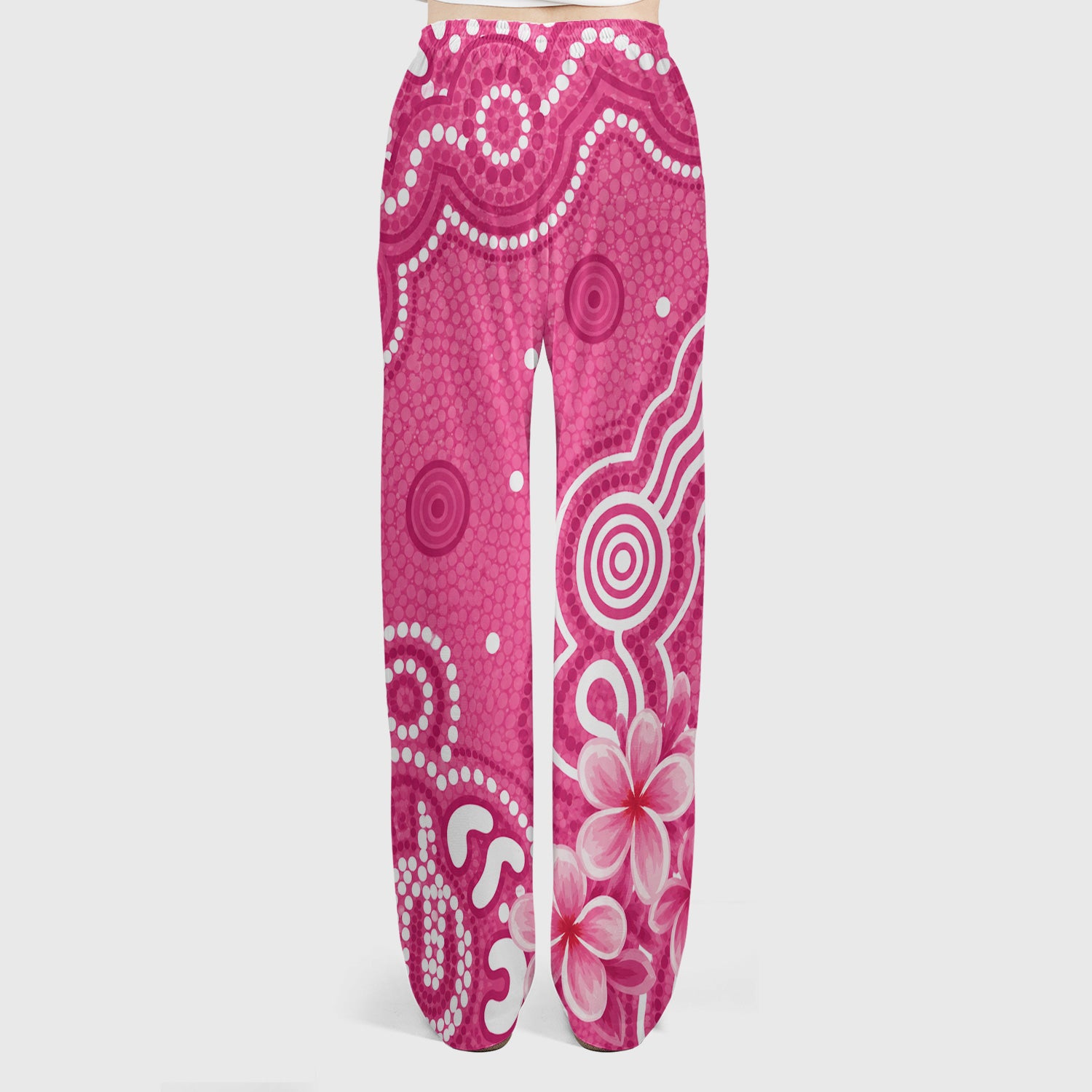 Pink Cockatoo Floral Dot Pattern Scrub Set, Scrub Pants and V Neck Top