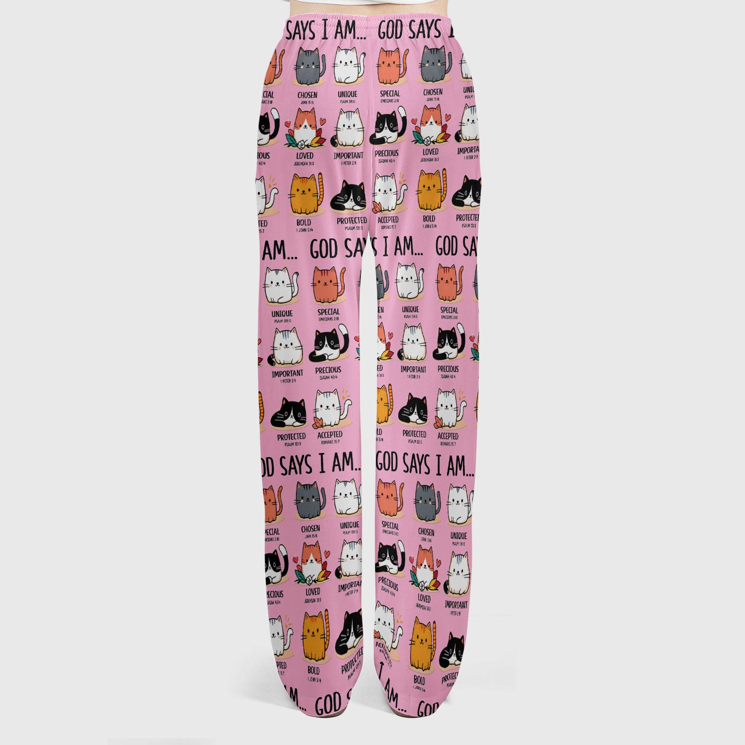 Cute Christian Cat God Says I Am Women's Scrub Set, Breathable Med Uniform