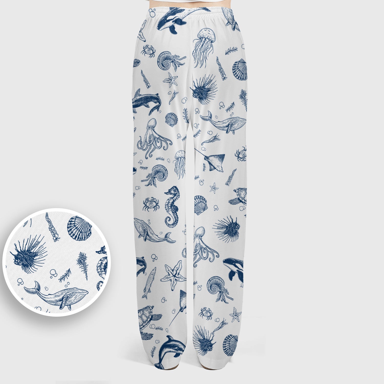 Marine Sea Life Pattern Scrub Set, Women's Scrub Sets