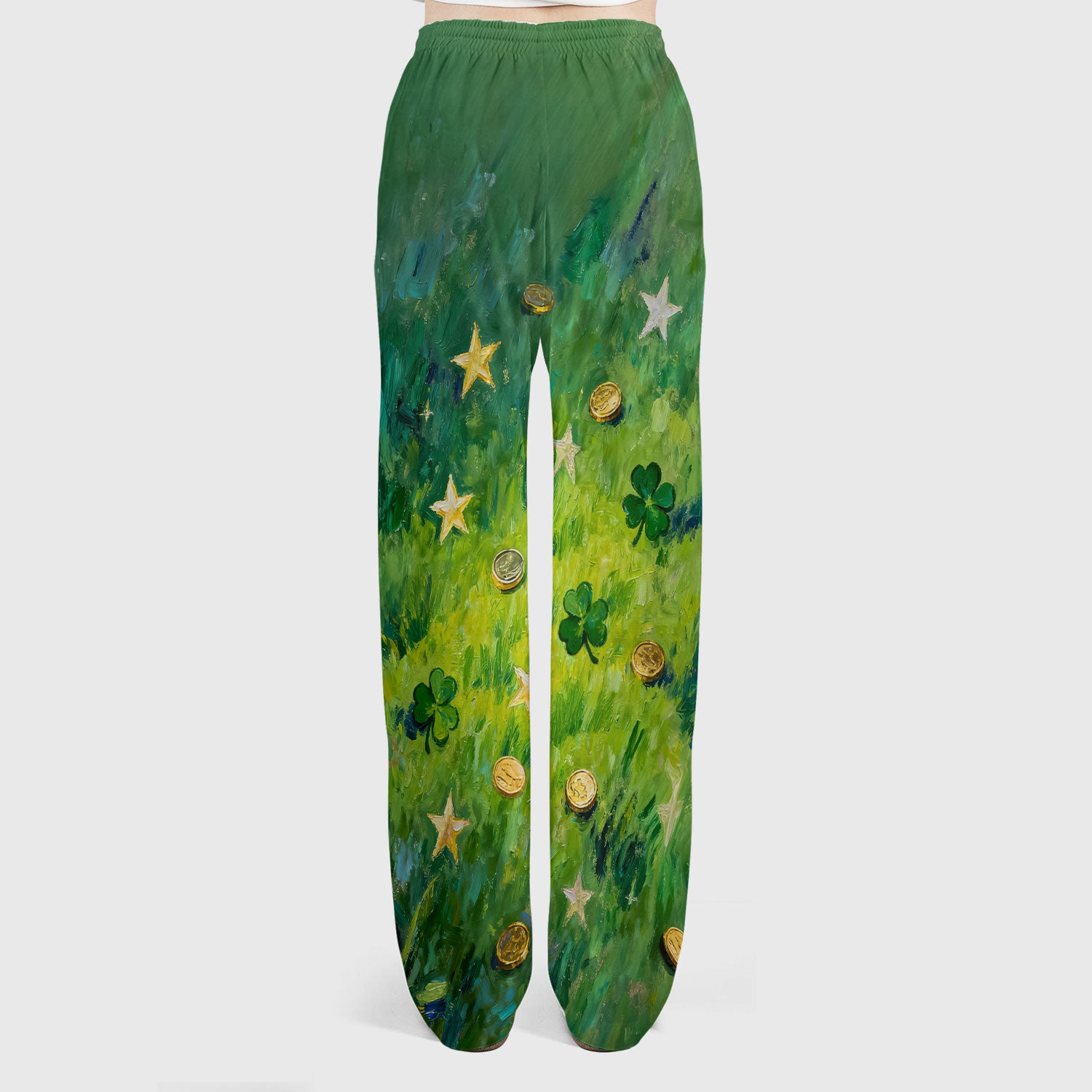 St. Patrick Lucky Shamrock Heart Scrub Set, Scrub Pants and V Neck Top