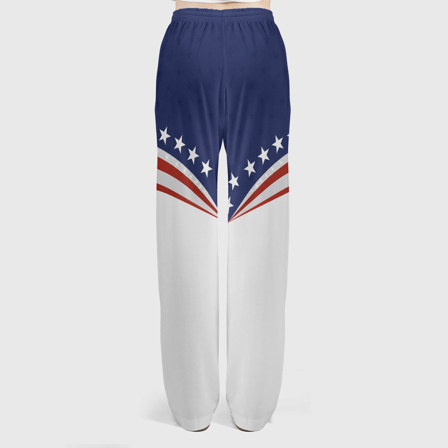 Patriotic American Flag Star Pattern Scrub Set, Scrub Pants and V Neck Top