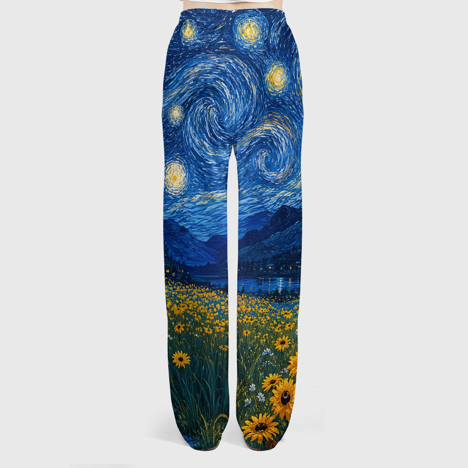 Starry Cat Night Veterinary Nurse Pattern Scrub Set, Scrub Pants and V Neck Top