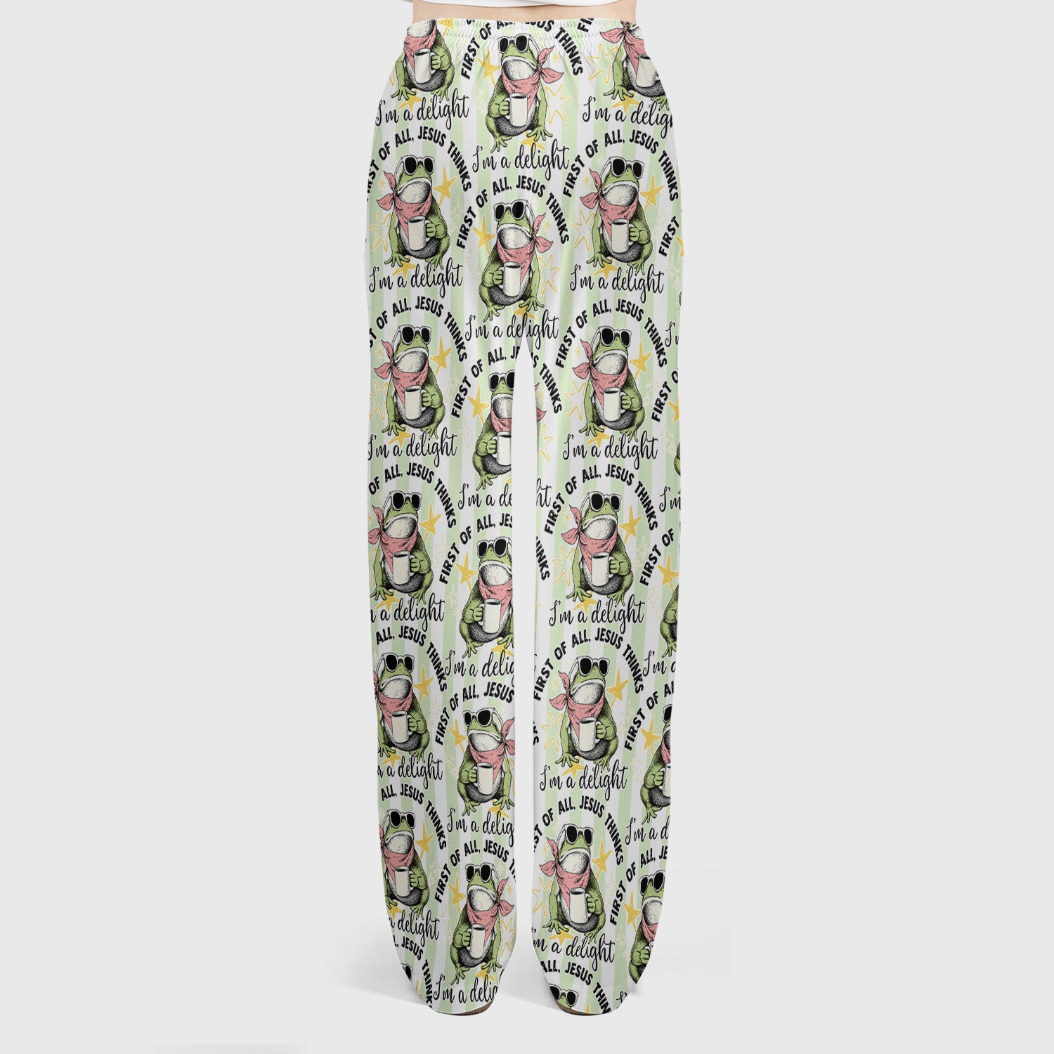 Funny Frog Coffee Quote Pattern Scrub Set, Scrub Pants and V Neck Top