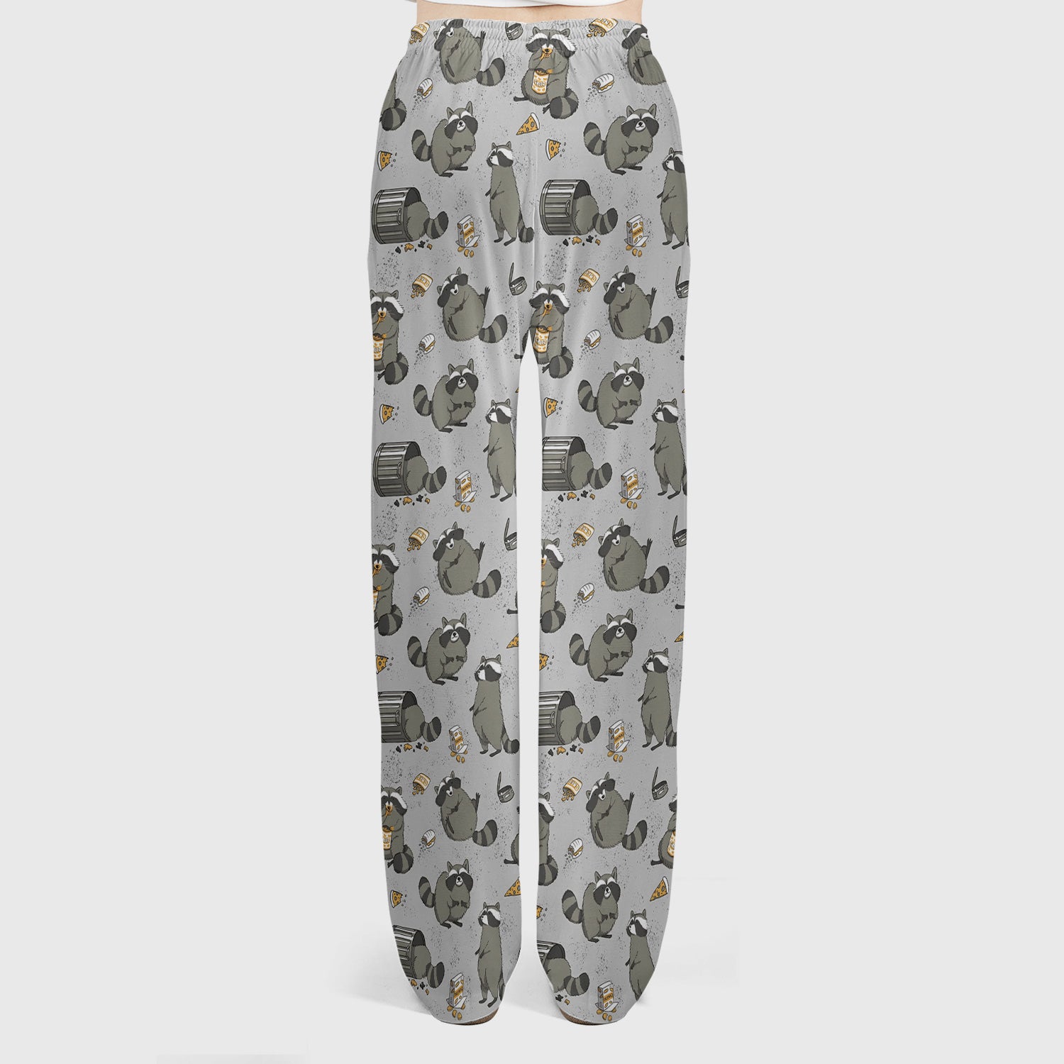 Raccoon Snack And Trash Can Pattern Scrub Set, Breathable Med Uniform