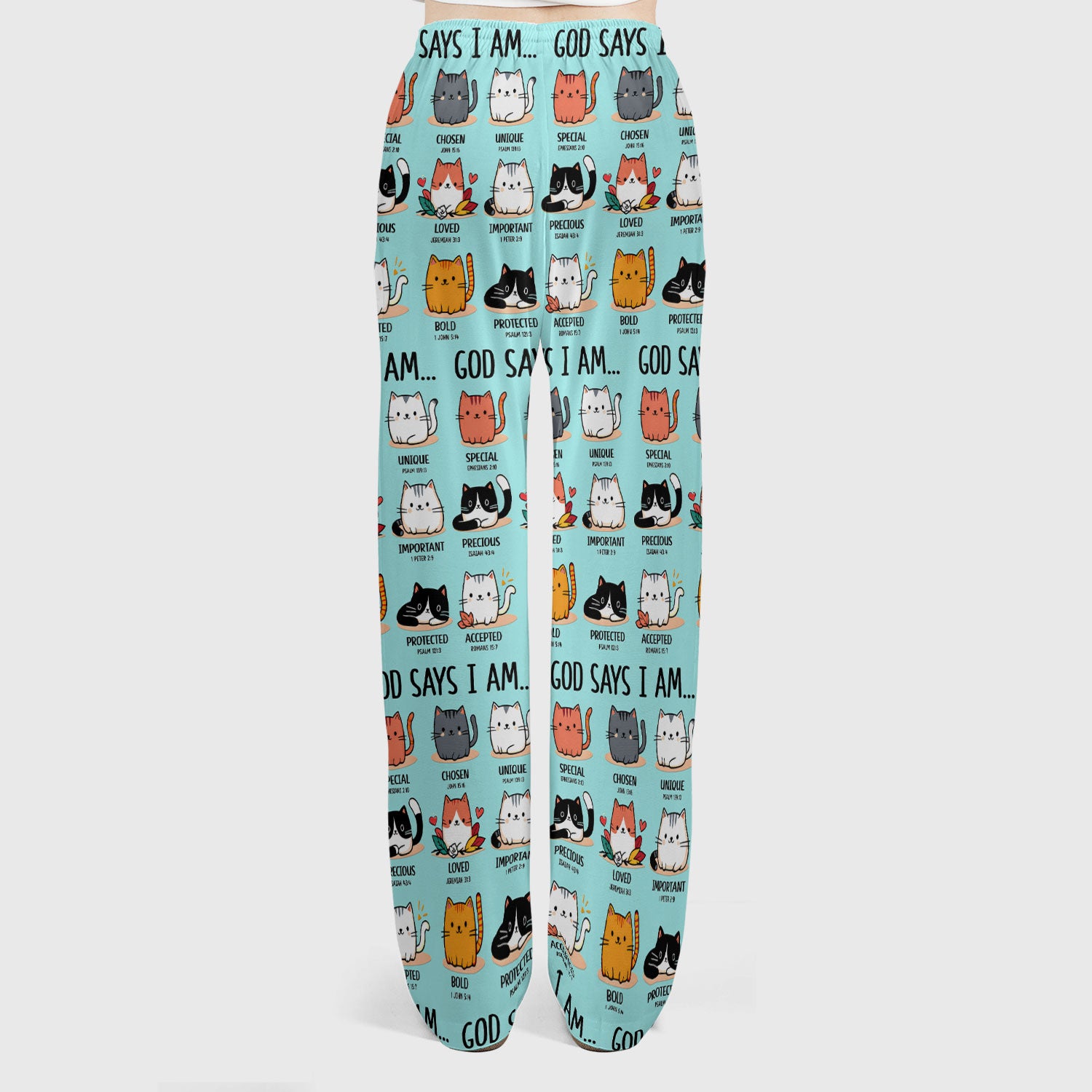 Cute Christian Cat God Says I Am Women's Scrub Set, Breathable Med Uniform