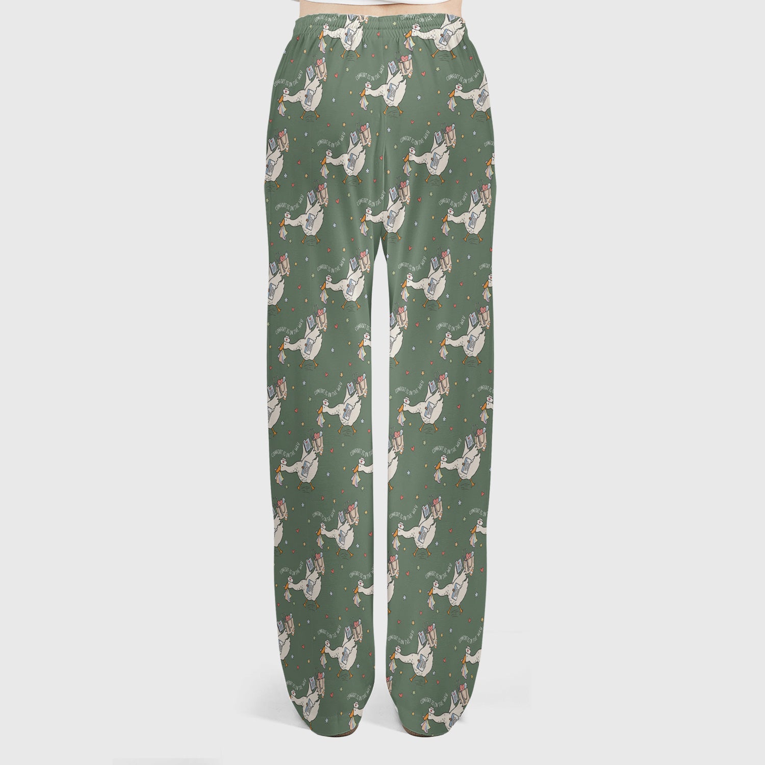 Cute Comfort Is On The Way Goose Scrub Set, Scrub Pants and V Neck Top