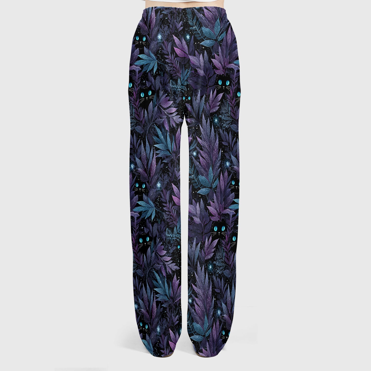 Mystic Black Cat Veterinary Pattern Scrub Set, Scrub Pants and V Neck Top
